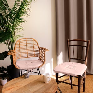 Reyox Galettes De Chaise Avec Attaches - Lot De 6 Coussinets Antidérapants Rose 40x40cm - Confort Pour Intérieur