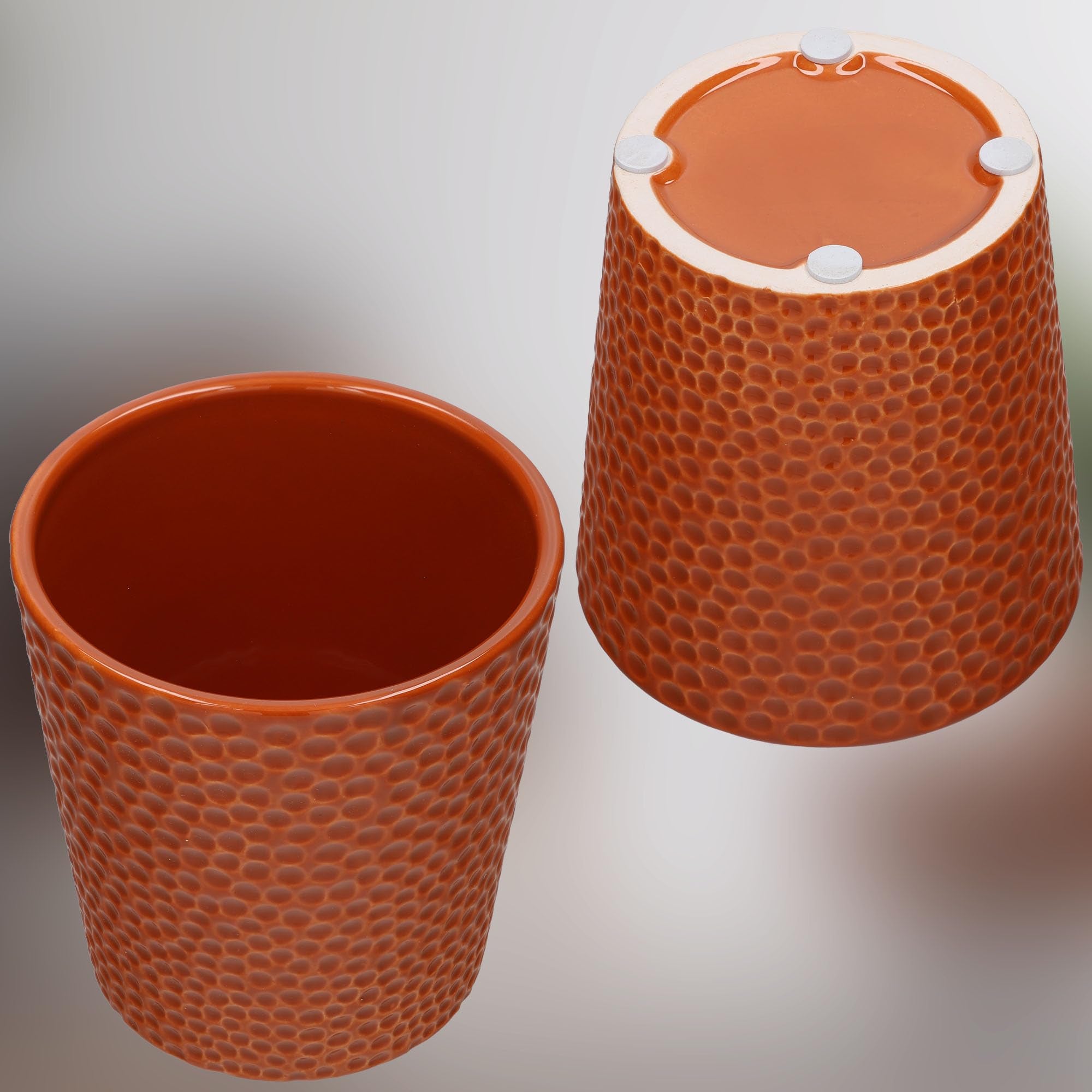 2 szt doniczka fi 9,5 donica osłonka ceramiczna na kwiaty rośliny storczyki - KOTARBAU - 6
