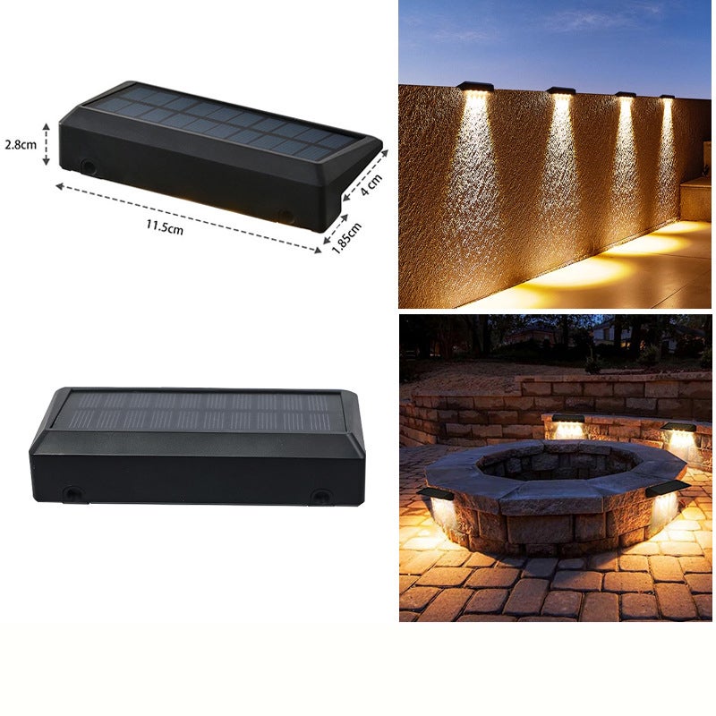A cerca solar ilumina o diodo emissor de luz exterior, luzes solares da plataforma de 8 blocos para fora IP65 impermeável, luzes solares da parede - 2