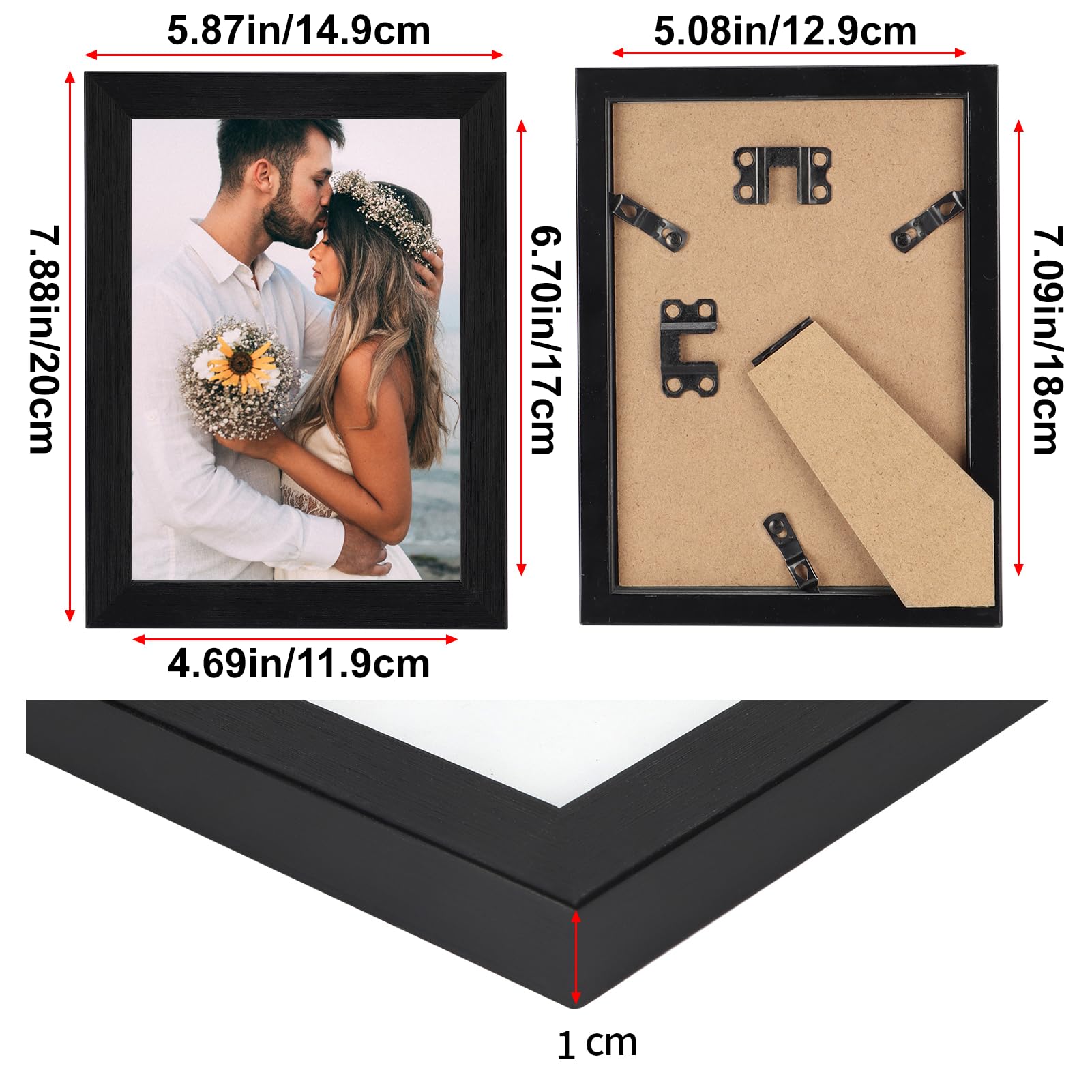 EXYGLO Cornici Foto, Cornice 13x18, Cornici Multiple da Parete e Tavolo Set 7 - 2