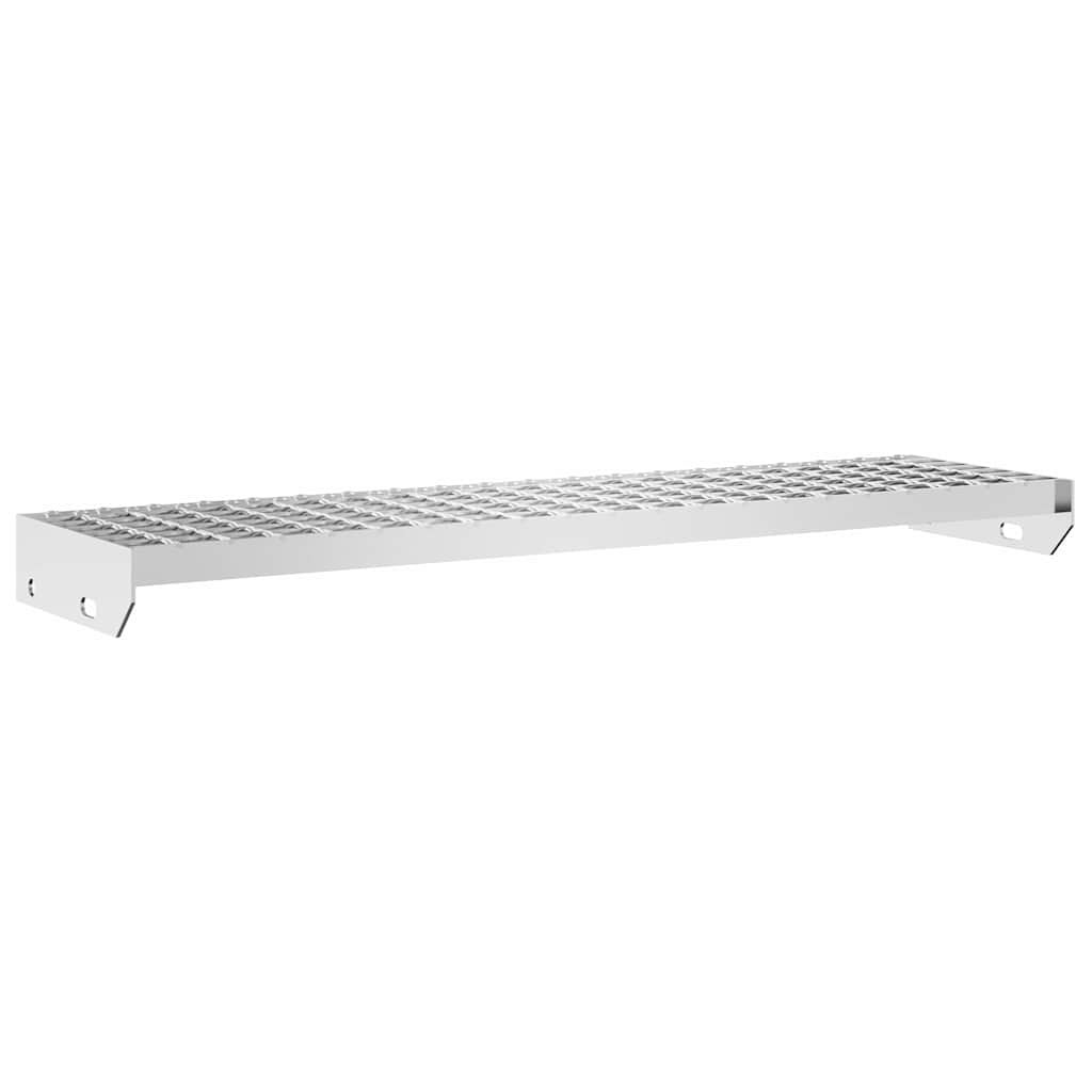 vidaXL Escalier en caillebotis 90x24x7 cm acier galvanisé - 6