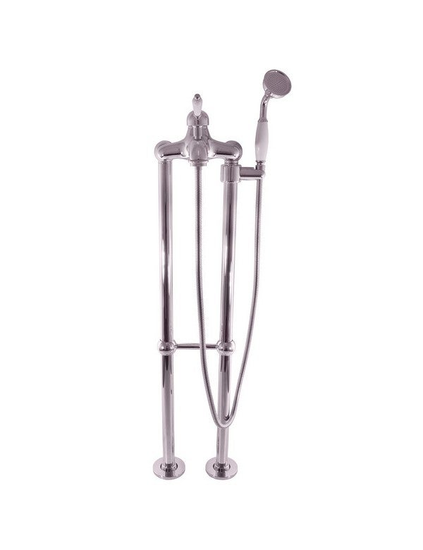 Robinet De Baignoire Sur Pied Avec Bec Pivotant à 360°, Douchette Et Flexible De Douche De 150 Cm Autoportante Mitigeur Robinet Baignoire Ilot Pour Salle De Bain Montage Au Sol Or Brosse 81764406