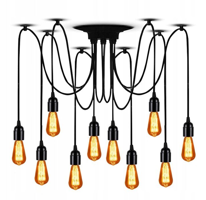 Lampa Sufitowa Wisząca Toolight Jdl-03 Spider 10 Czarny