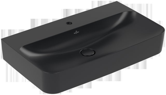 Villeroy & Boch Finion lavabo, trop-plein caché, 1 trou pour robinet, 800x470mm, 416884R7, Farbe: Noir pur CeramicPlus