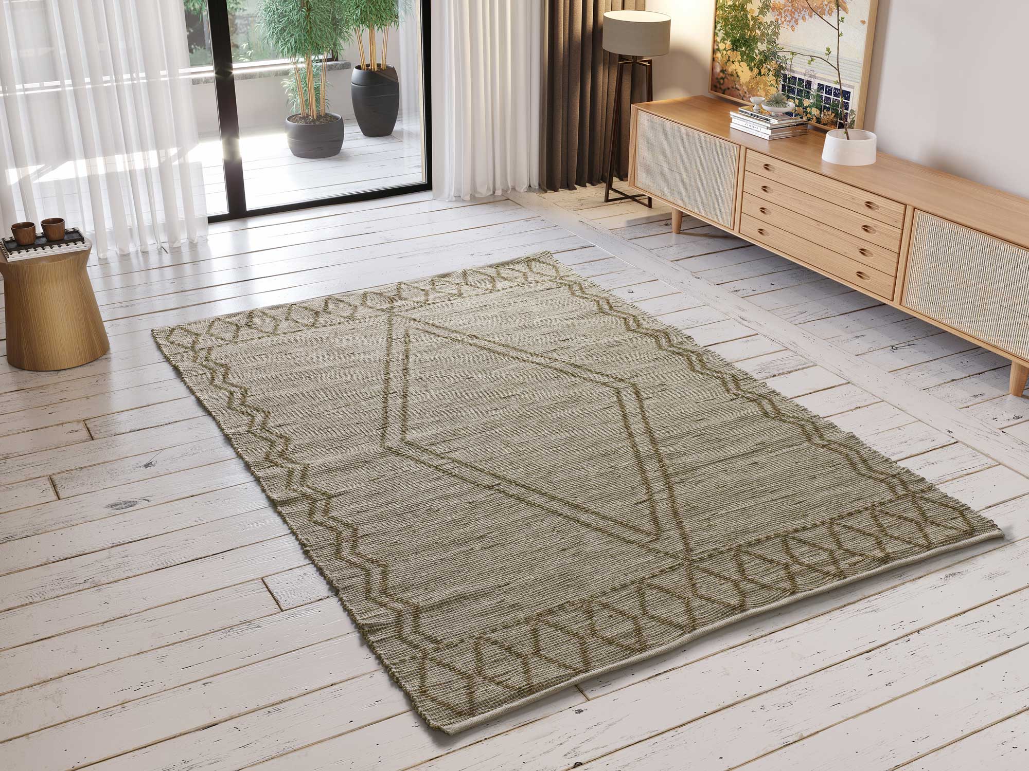 Alfombra interior natural rectangular 120 x 170 cm seagrass étnico - atticgo