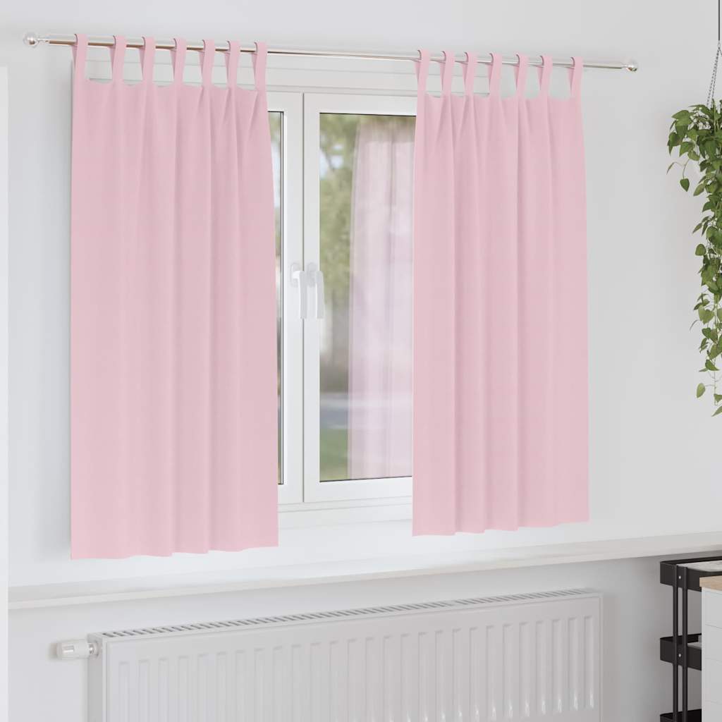 Firany blackout z kółkami 2 pcs Dziecięcy róż 175 x 140 cm vidaXL
