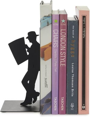 Serre-livres En Acier Blanc - Lot De 2 | Relaxdays - Hauteur 14 Cm