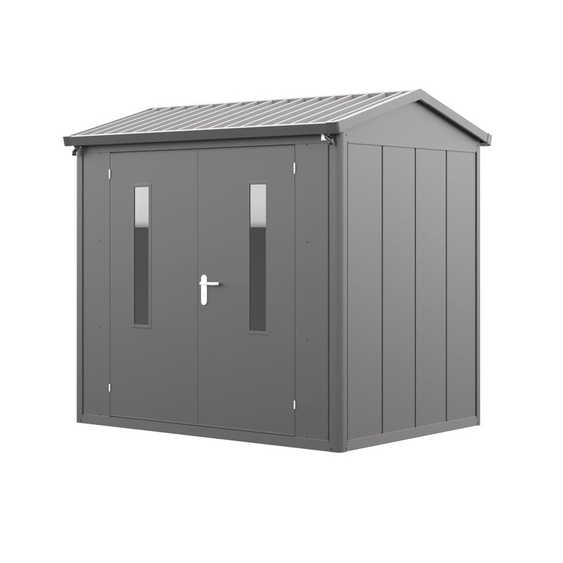 GFP Primeyard domek narzędziowy metalowy 228x180x231 cm domek ogrodowy dach dwuspadowy antracyt