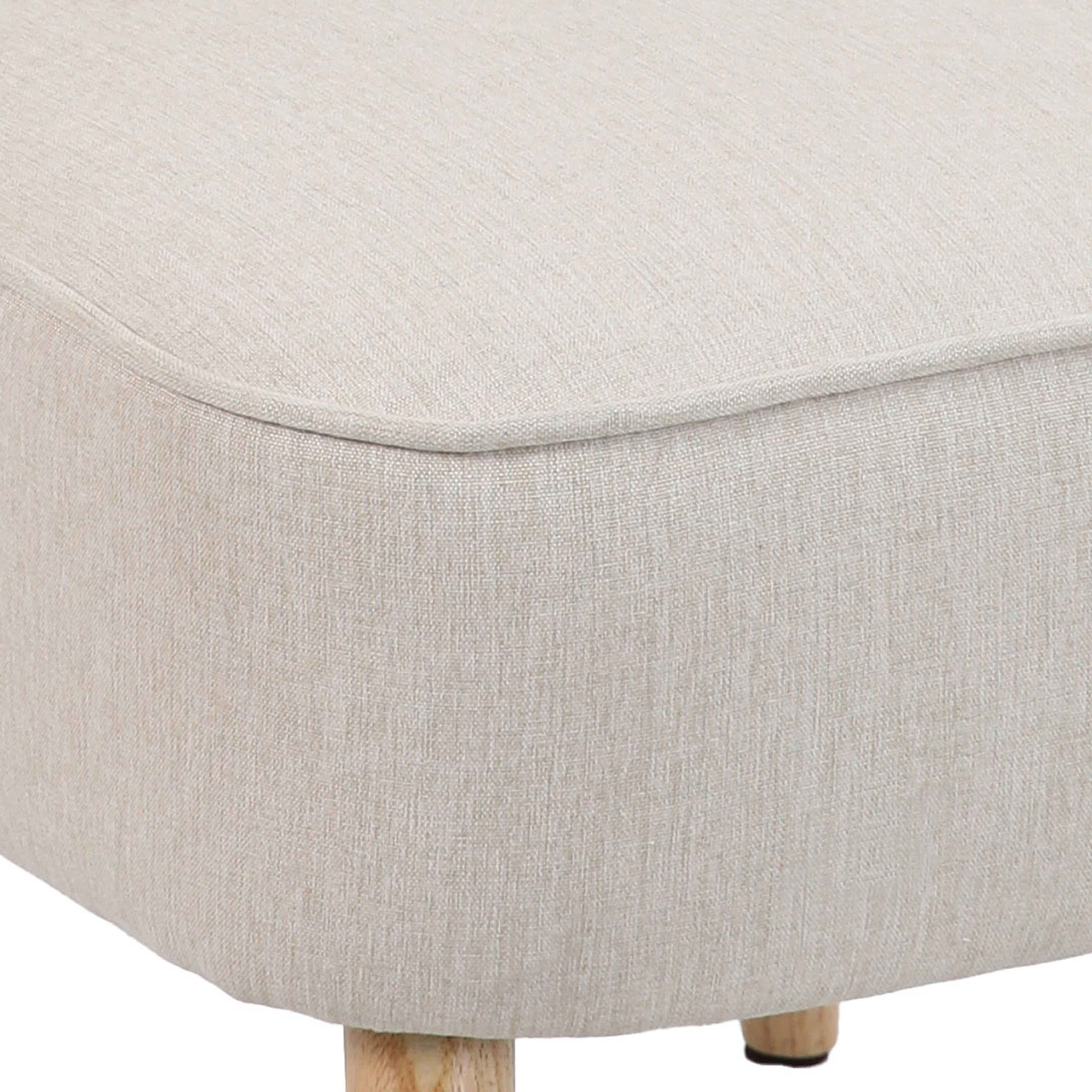 Lot de 2 fauteuils style crapaud en tissu beige - 7