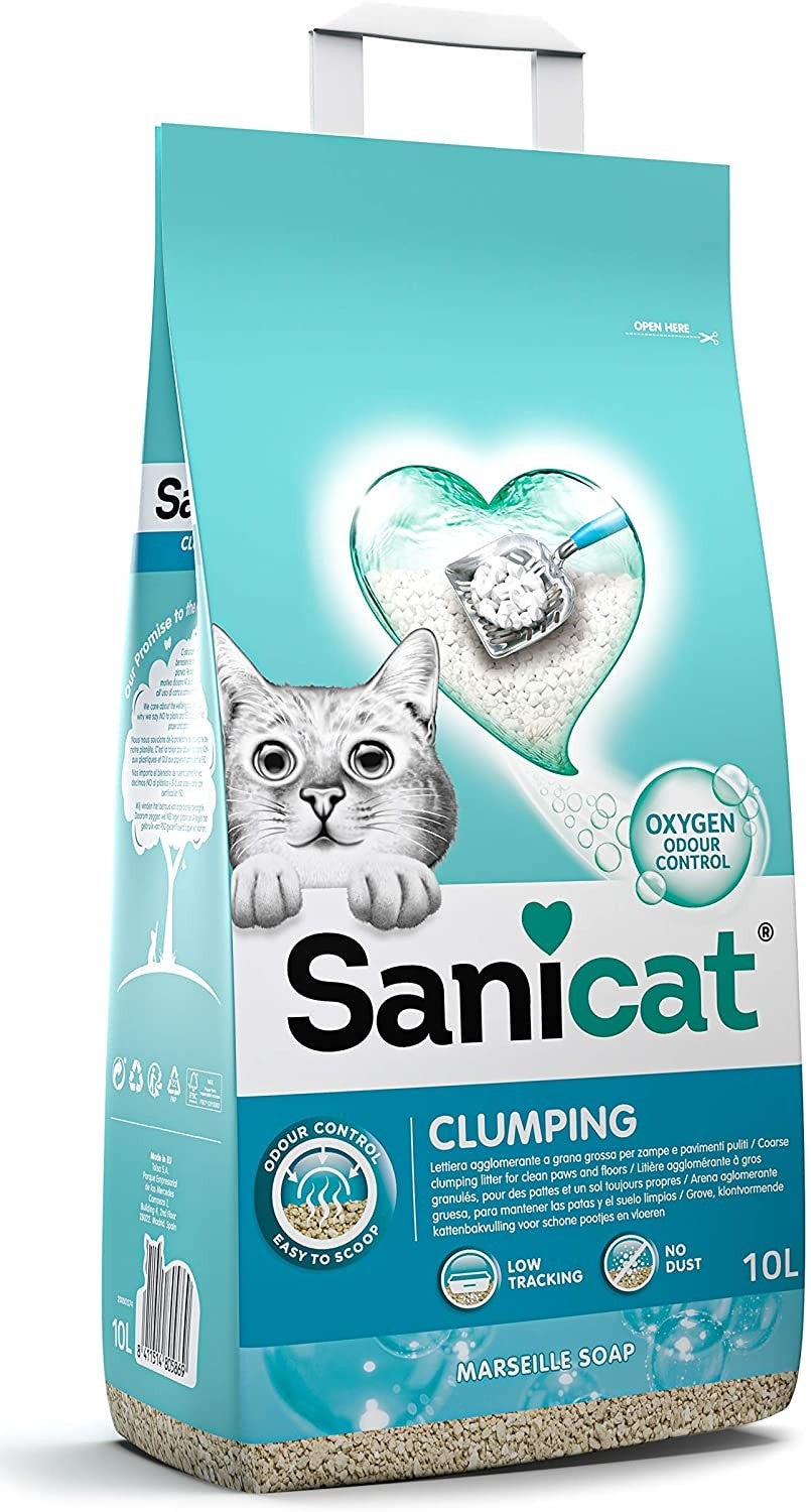 Sanicat Clumping Marseille Soap 10 Lts. Arena Aglomerante con oxígeno ...