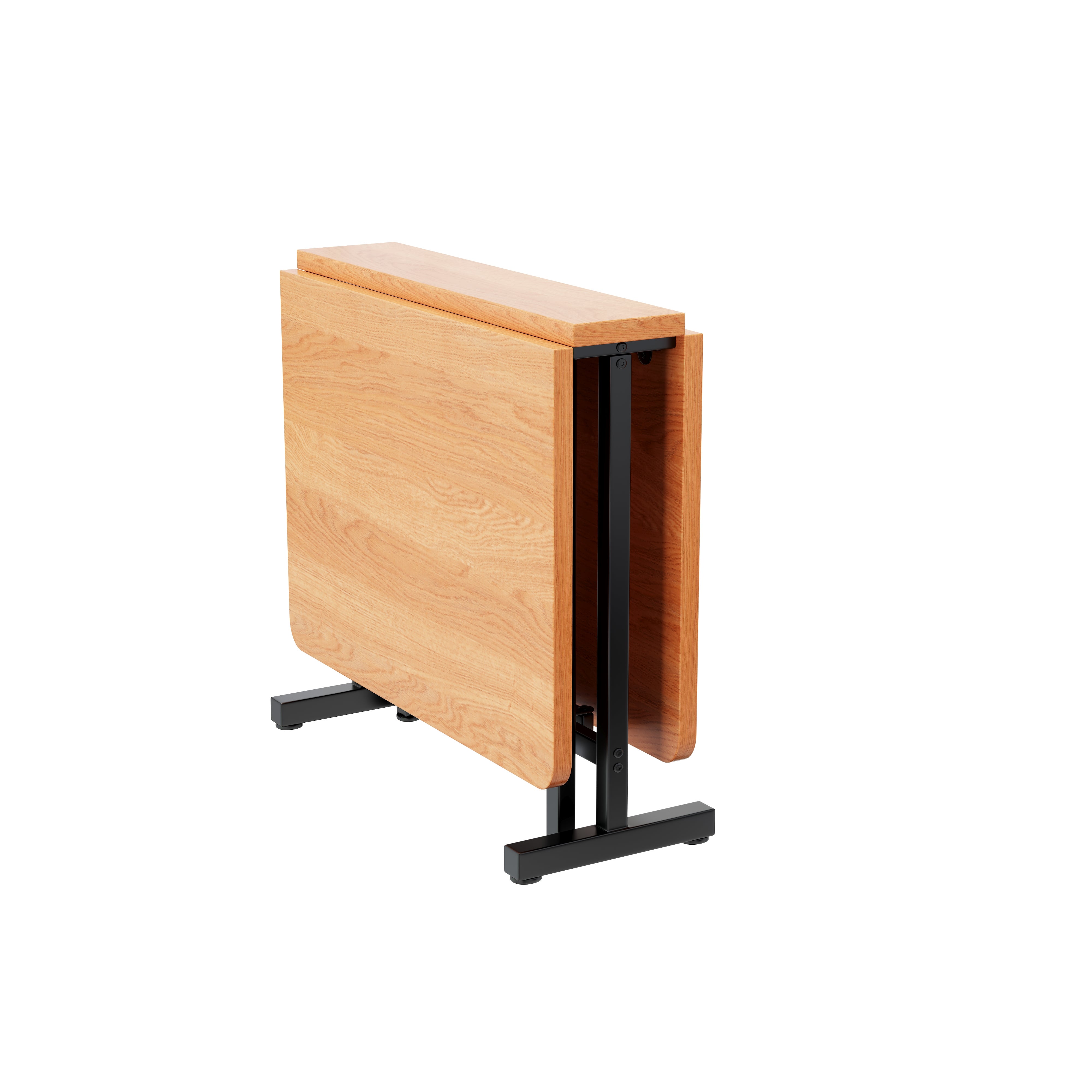 Table à manger pliable 4 à 6 couverts - L 120 x l 80 x H 75 cm - Bois MDF et métal - Naturel - 7