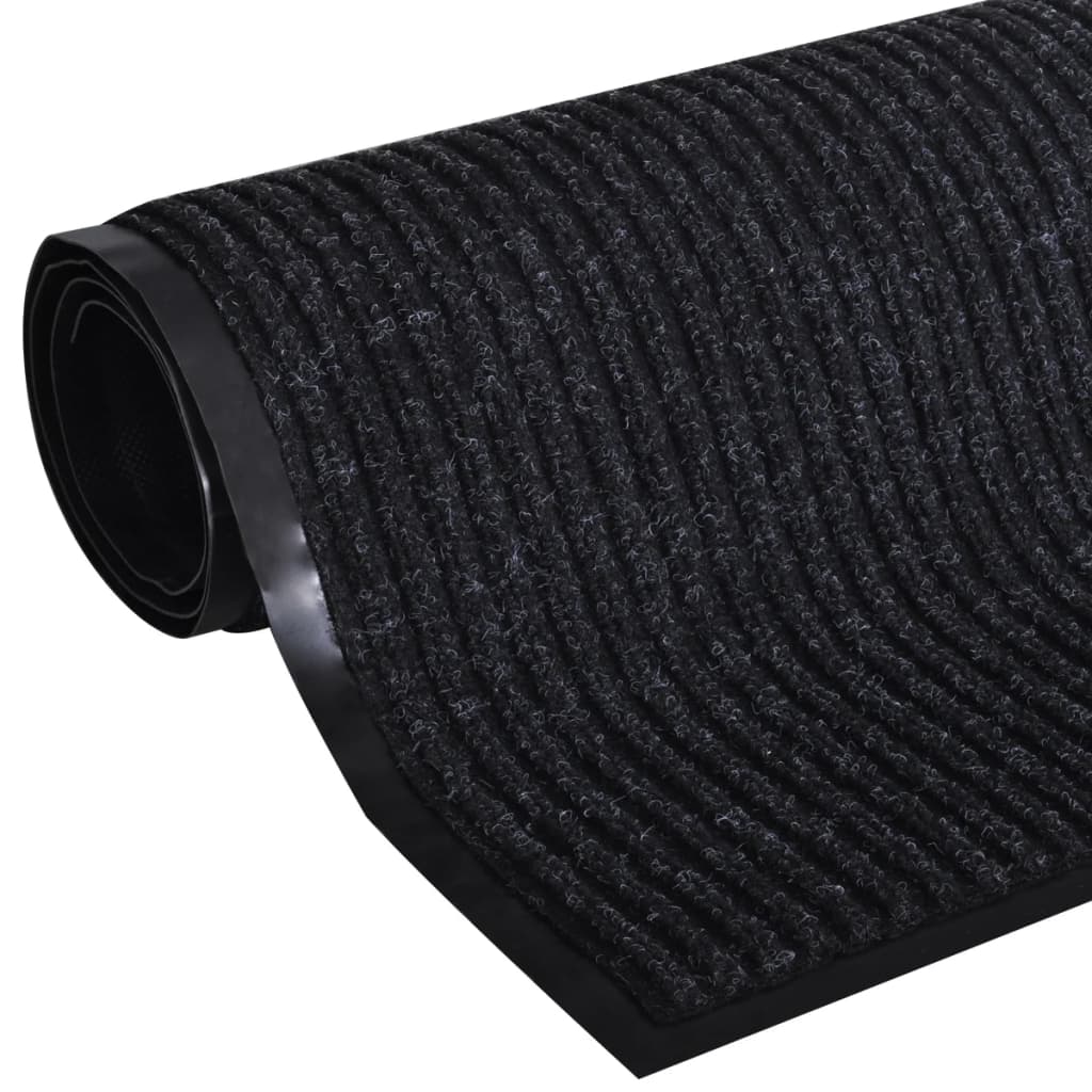 Alfombra de dormitorio | felpudo | alfombra de entrada pvc negro 90x120 cm cfw31541