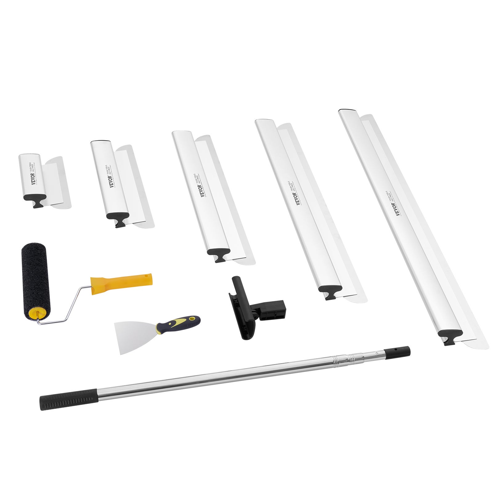 Kit de cuchillas para paredes secas,VEVOR cuchillas 254/406/610/813/1016 mm,mango de extensión 862-2072 mm,para placas de yeso laminado - 9