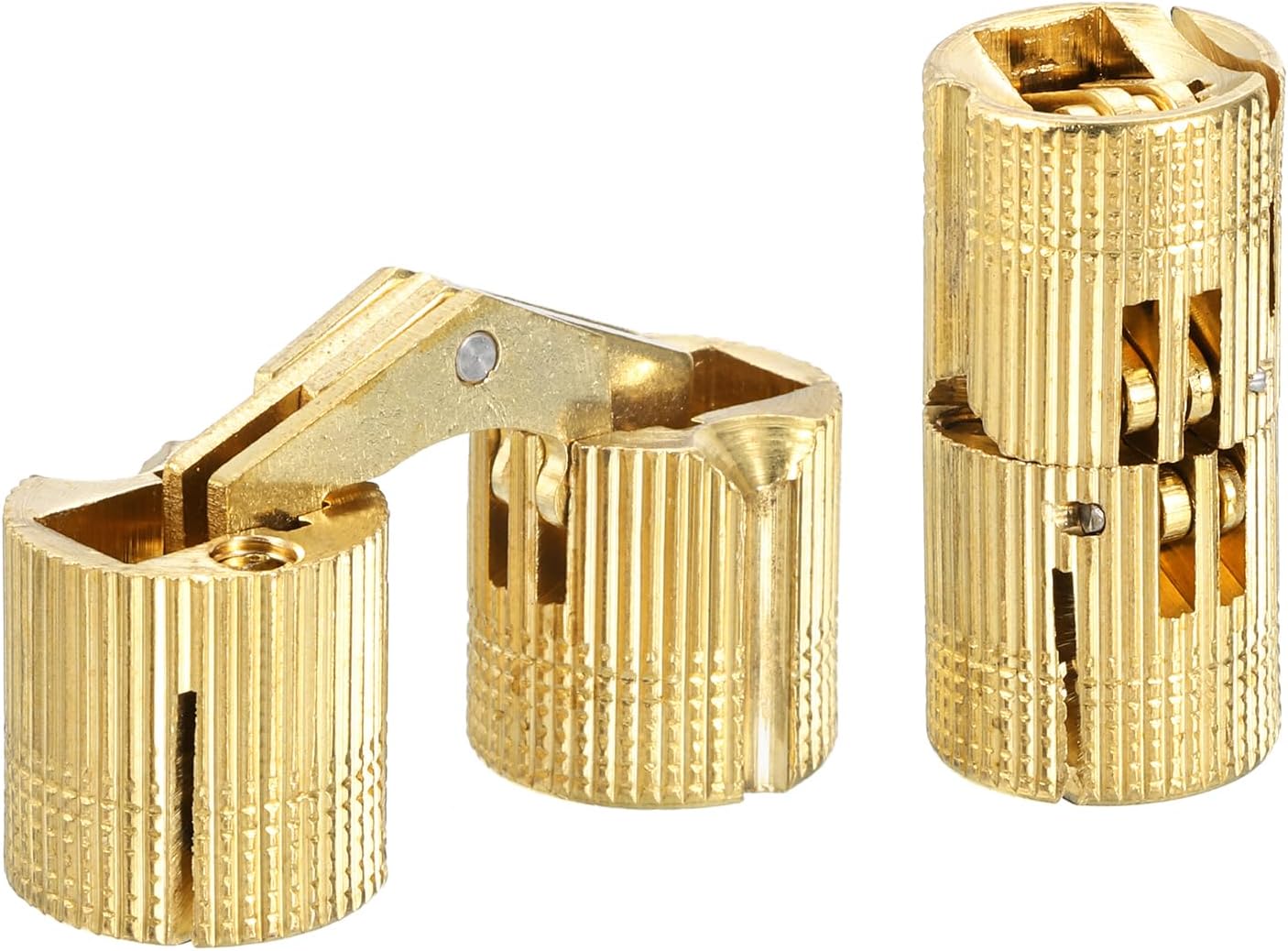 Zawias cylindryczny, zawias meblowy ukryty, kąt otwarcia 180 stopni, odpowiedni do majsterkowania, złoty, 24 mm, 2 sztuki