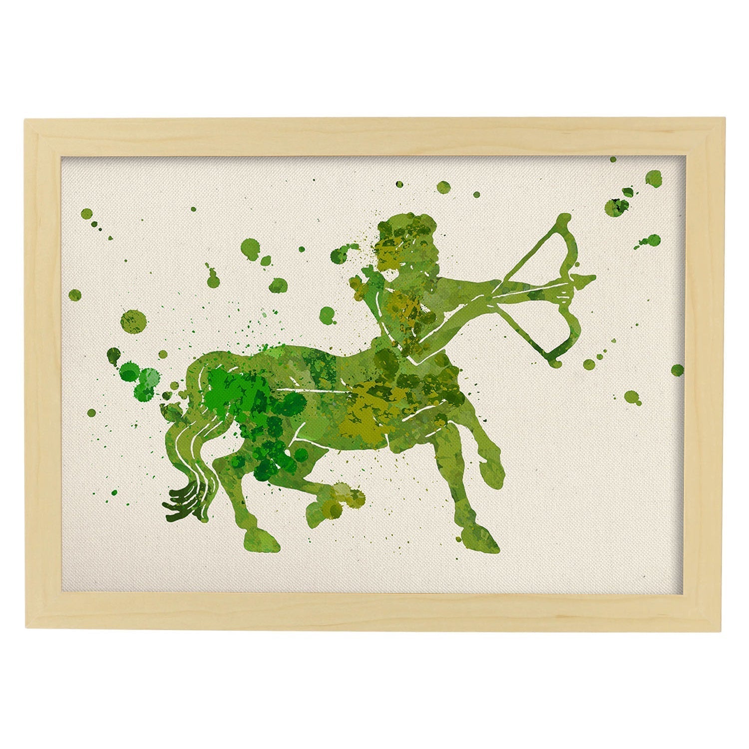 Affiche Du Sagittaire Dans Le Style Aquarelle. Symboles Des Symboles Du Zodiaque Avec Une Peinture Aquarelle Colorée. Cadre Noir A3 - 2