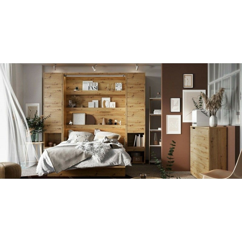 Lenart Armoire Lit escamotable +2 Placards tiroir Vertical 160x200 cm ...