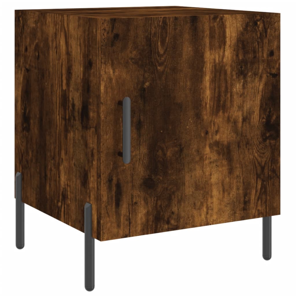 Maison Exclusive - Tables de chevet 2 pcs chêne fumé 40x40x50 cm bois d'ingénierie - 5