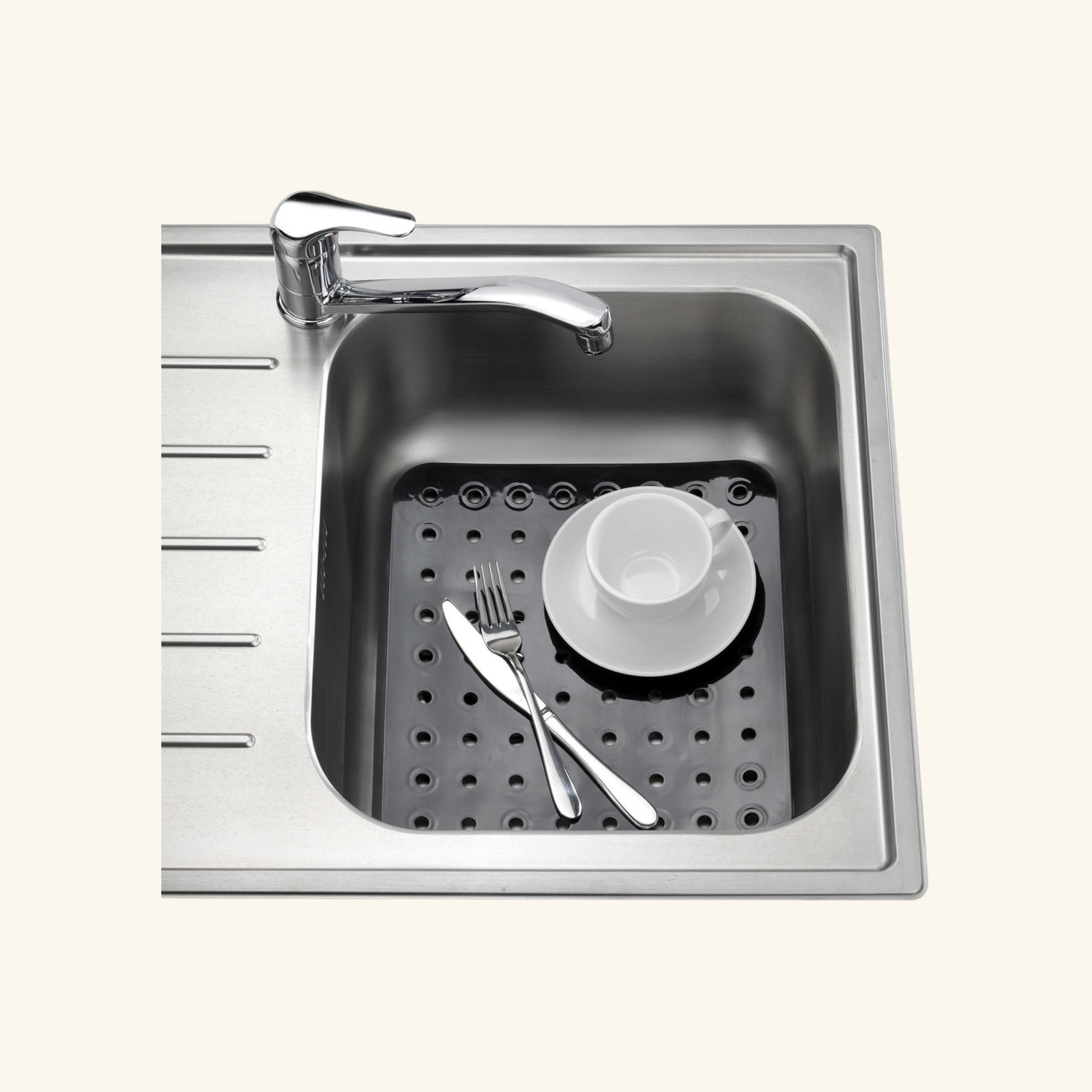 Fond d'évier WENKO KRISTALL en plastique noir - 4