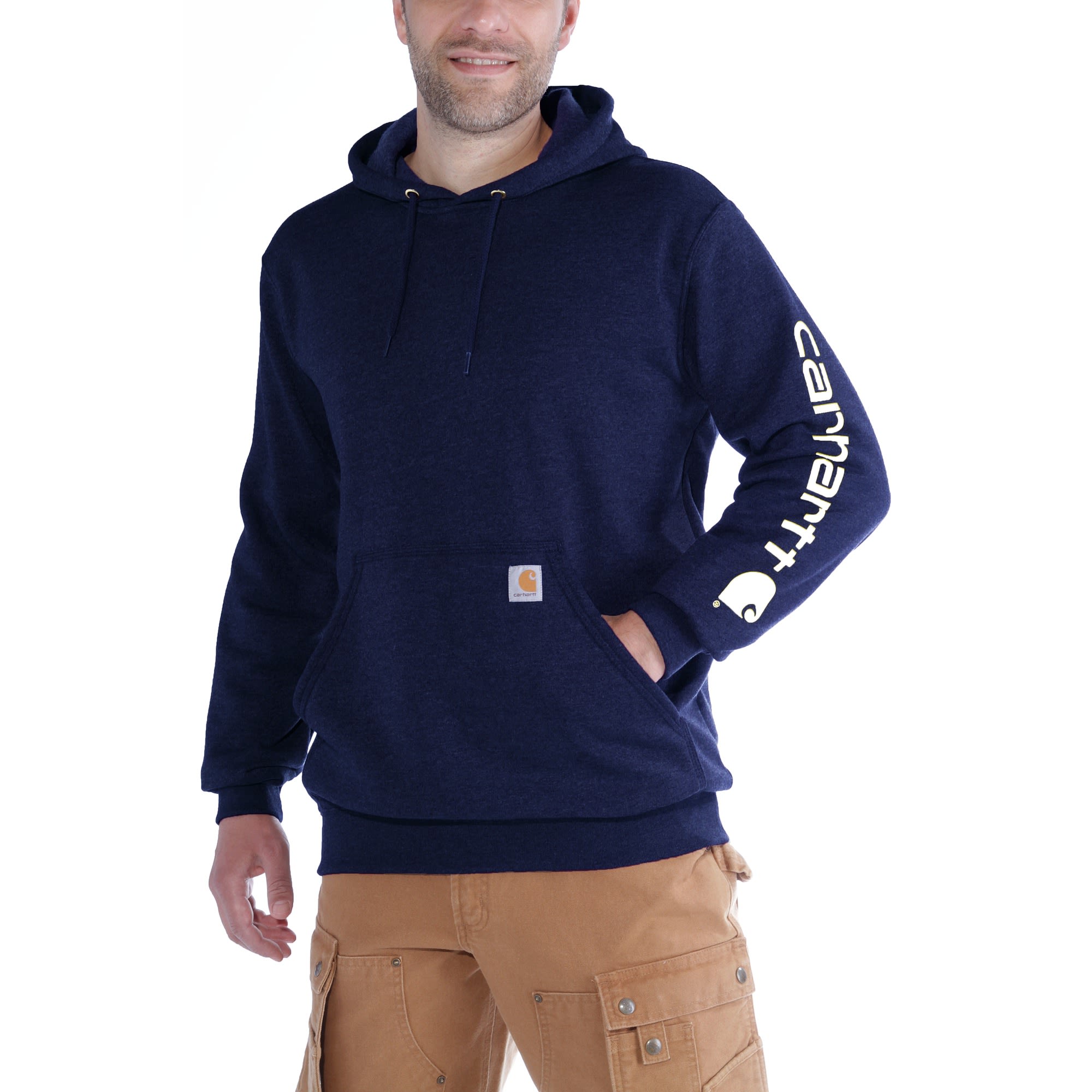 Sweat Midweight Sleeve Logo Hooded K288 Bleu Marine - Carhartt - Taille XS - 2
