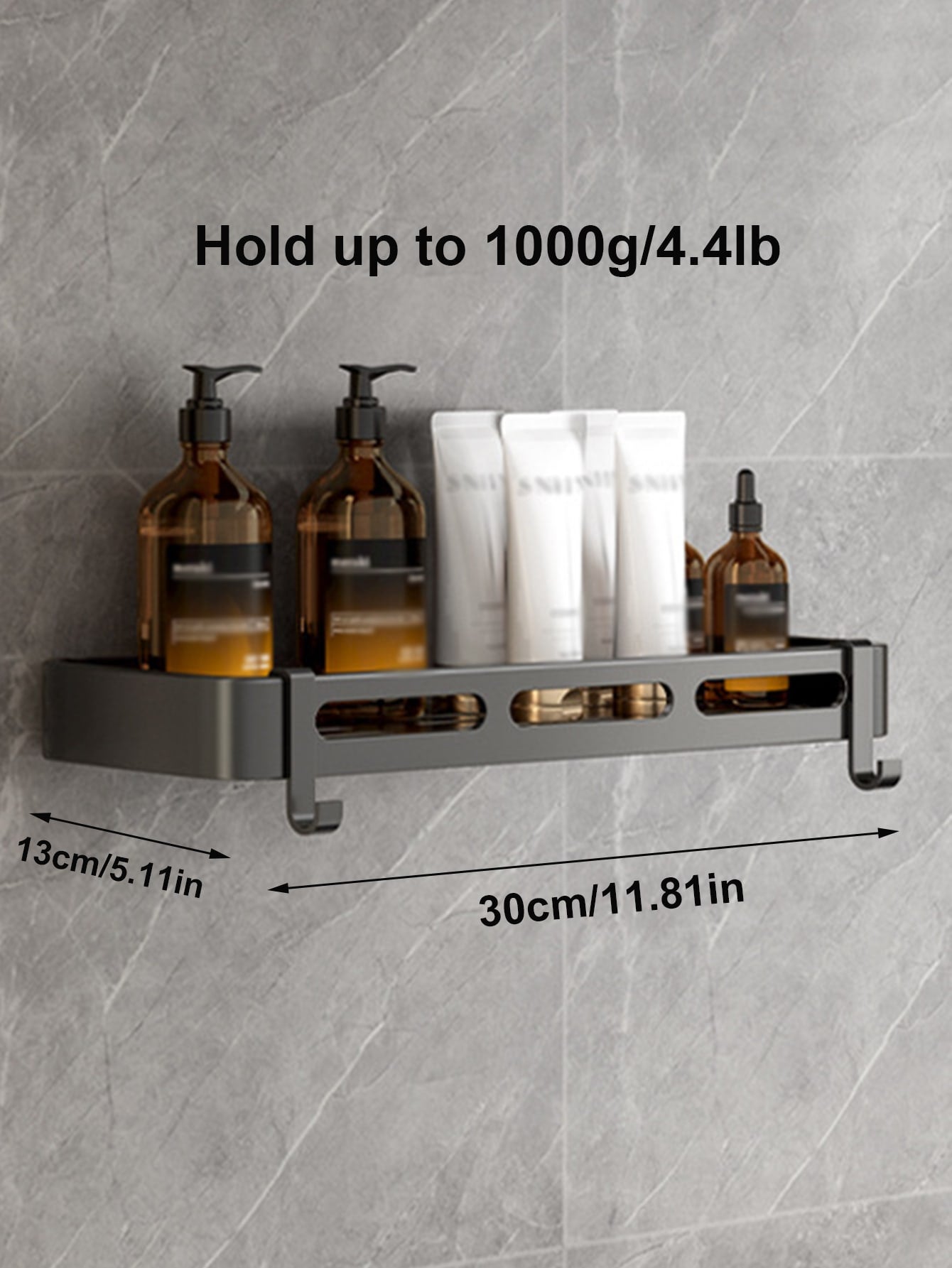 Paquet de 2 paniers de douche d'angle, panier de douche de salle de bain, étagères adhésives murales avec crochets, noir - 2