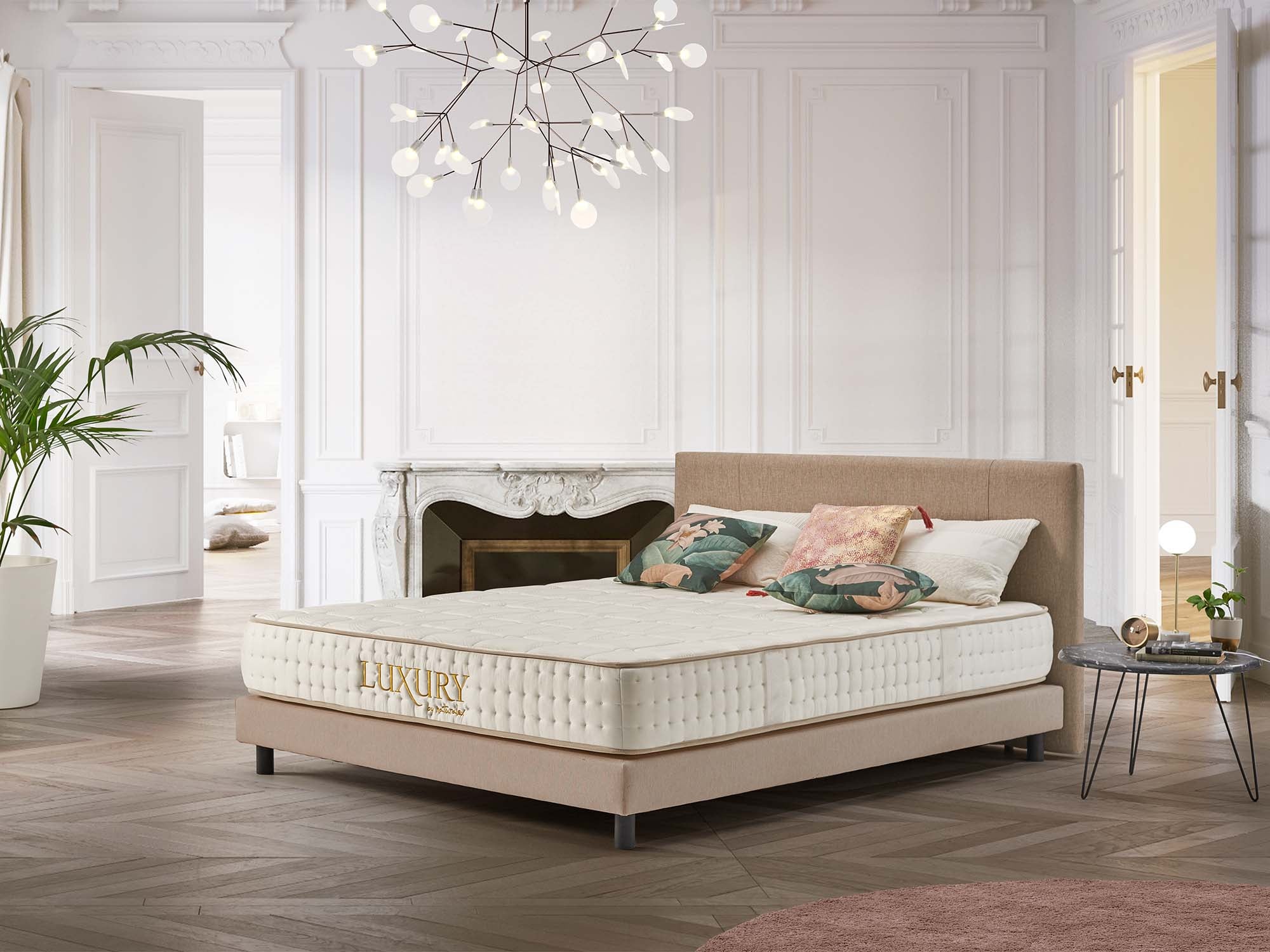 Matelas Luxury 160x200 cm - Multicouches HR - Blue Latex - Confort Premium - Mousse à Mémoire de forme - Très épais 25 cm - 7 Zones - Reversible - 2