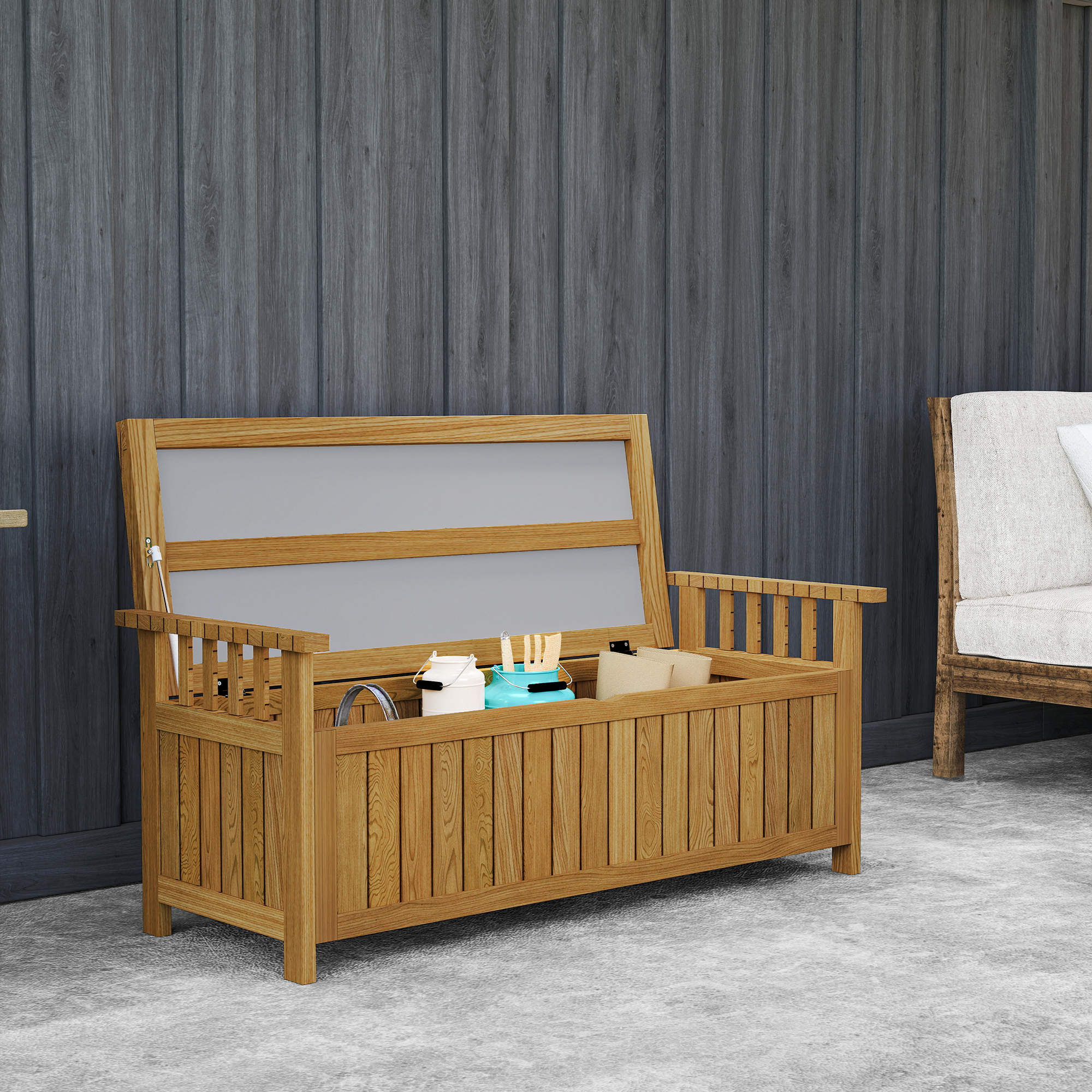 Banc de jardin Bois de sapin Outsunny - 8