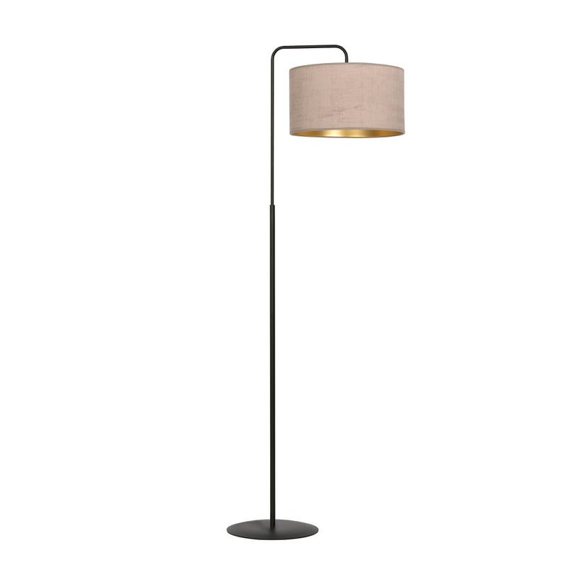 Lampa podłogowa stojąca Hilde czarno-różowo-złota 1xE27x15W wym: 150 x 50 x 35 cm tkanina Emibig