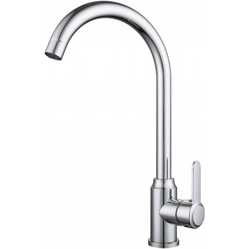 Bateria kuchenna ze stali nierdzewnej, bateria zlewozmywakowa na ciepłą i zimną wodę, duży łokieć z polerowanym lustrzanym wykończeniem