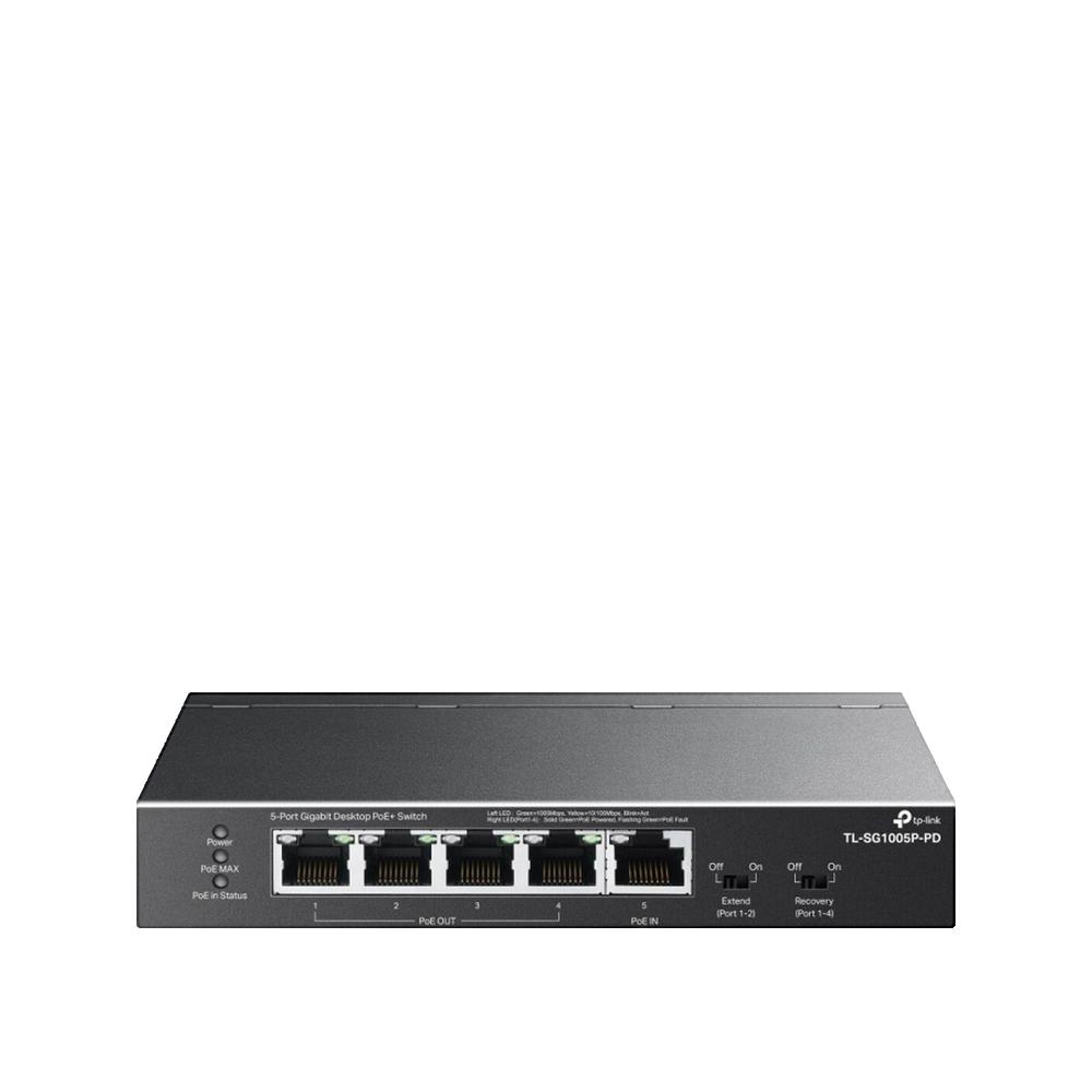 Switch Ethernet TP-Link 5 portów Gigabit PoE++ i PoE+ czarny
