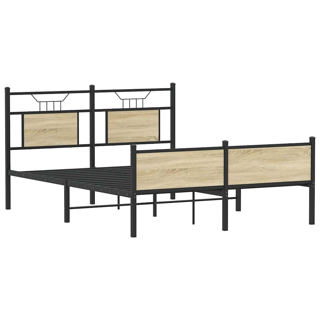 Cama de casal | Cama de adulto | Estrutura cama s/ colchão derivados de madeira carvalho sonoma CFW361908 - 3