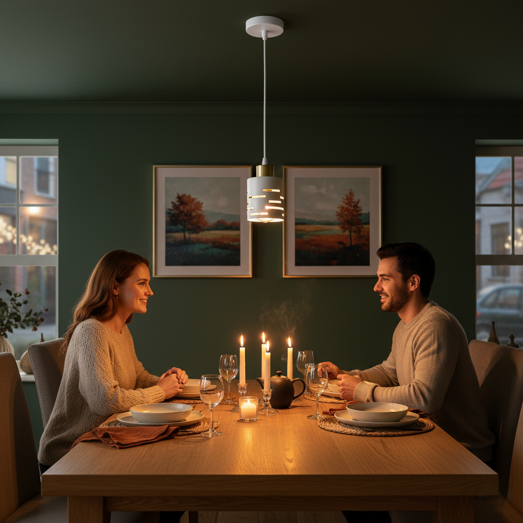 Lampa wisząca sufitowa E27 LED Elen IP20 żyrandol oprawa pojedyncza biała złota MasterLED - 3