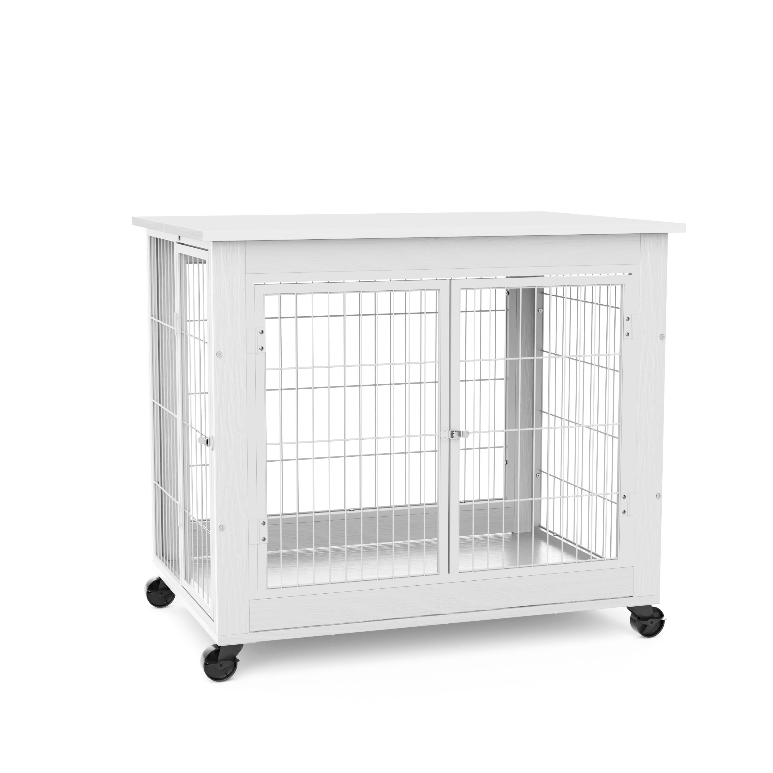 Moradia para Cão im Möbelstil, Canil de Madeira-Tisch mit Doppeltür, Hundehütte für den... - 6