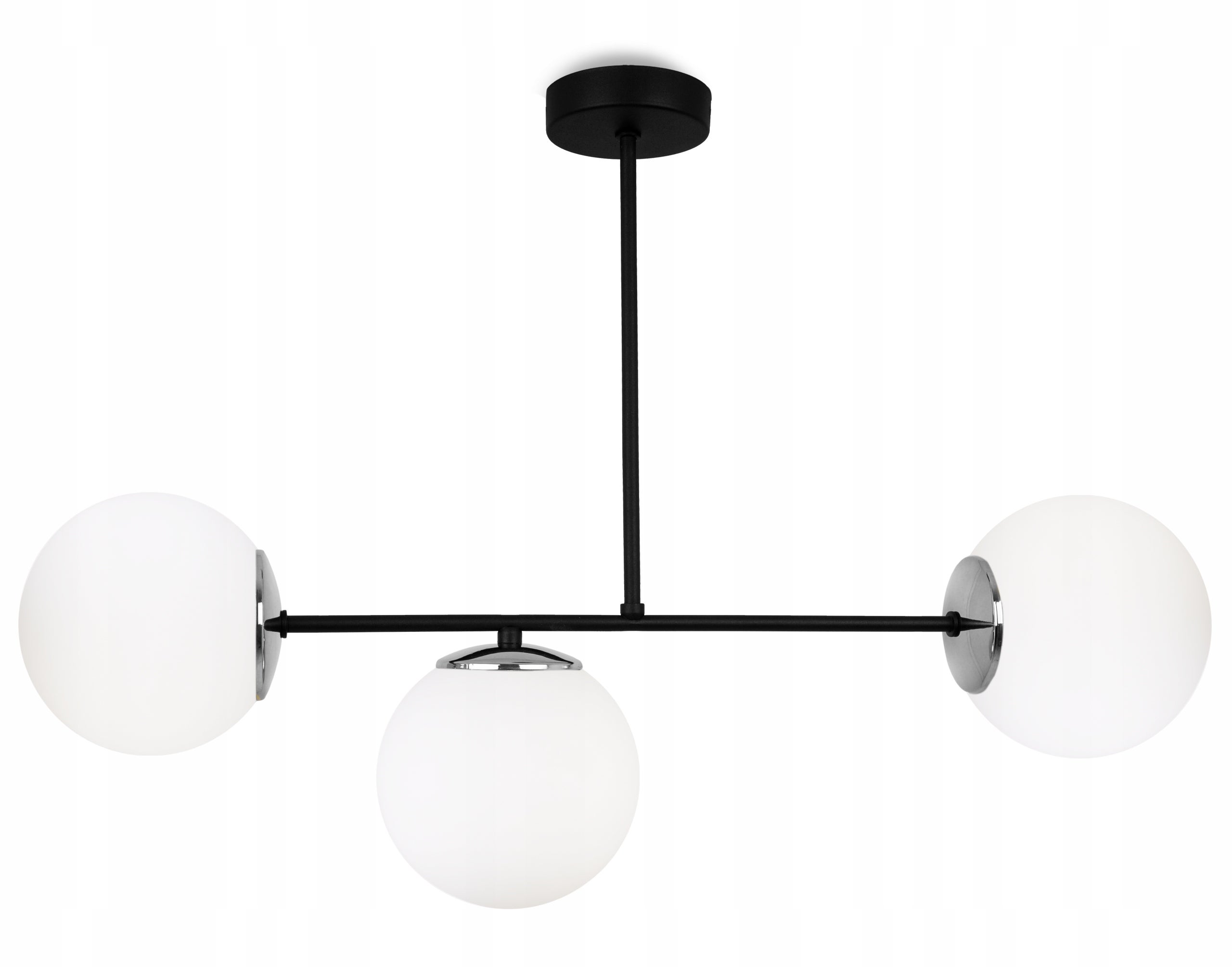 Lampa sufitowa wisząca Palermo classy 3xE27 abażur kula biała/srebrna Light Home LH