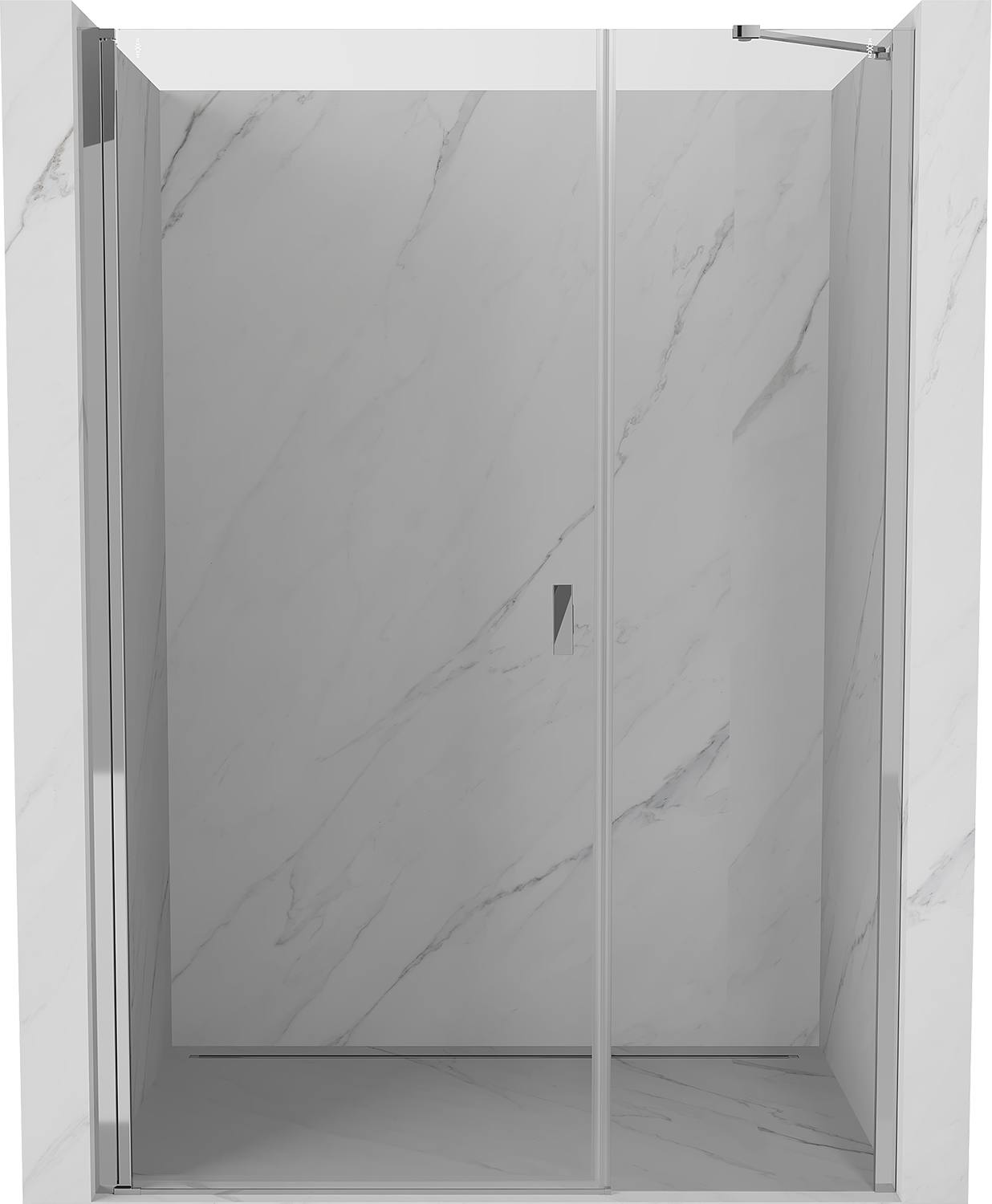Mexen Mist-B drzwi prysznicowe uchylne 120 cm, transparent, chrom - 8A2-120-001-01-00