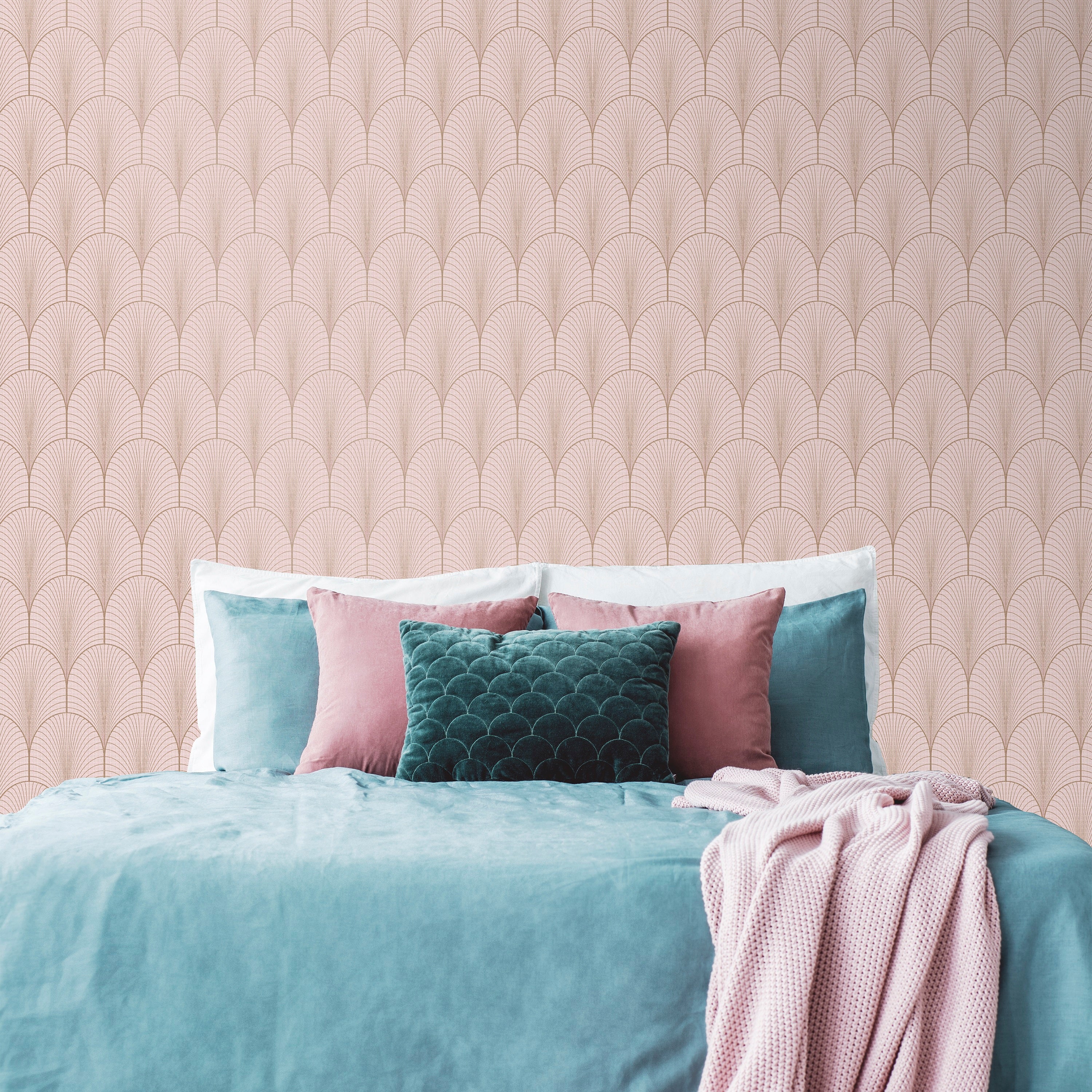 Papier peint intissé Joséphine Art Déco 1005 x 52cm Rose | Leroy Merlin