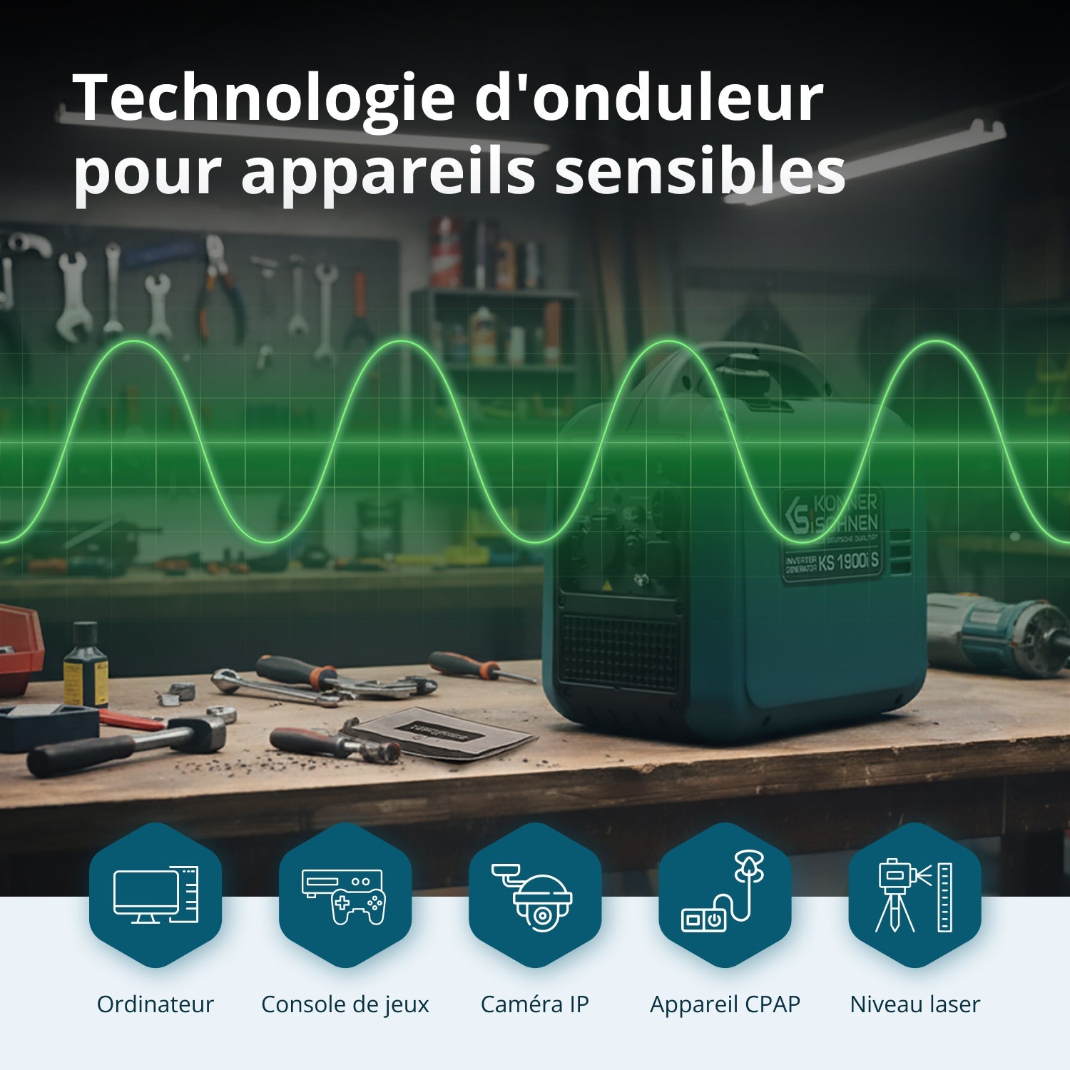 Groupe électrogène Inverter KS 1900i S Puissance maximale 2 kW - 5