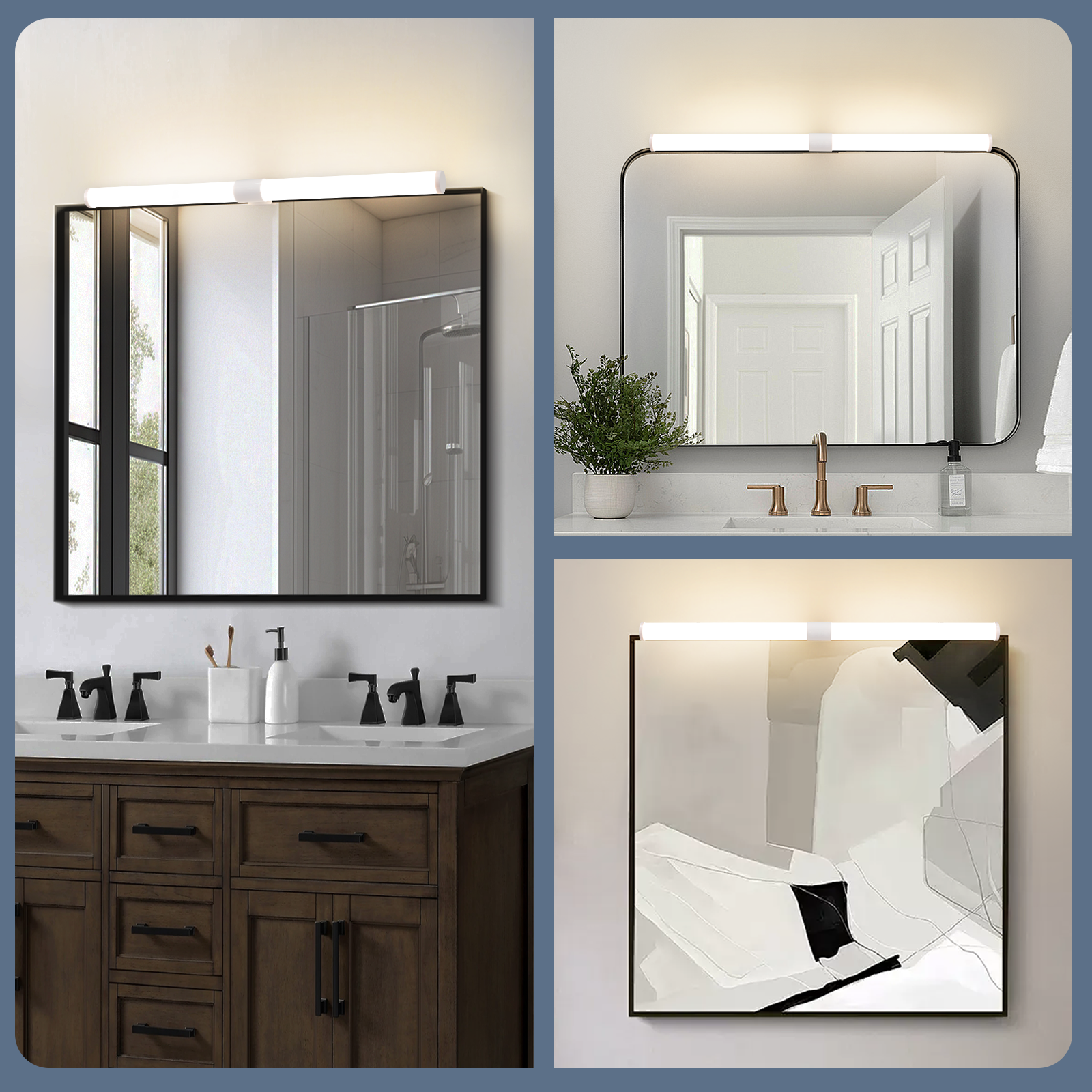 ZMH Lámpara LED para espejo de baño, blanca, 8 W, 4000 K, 60 cm - 8