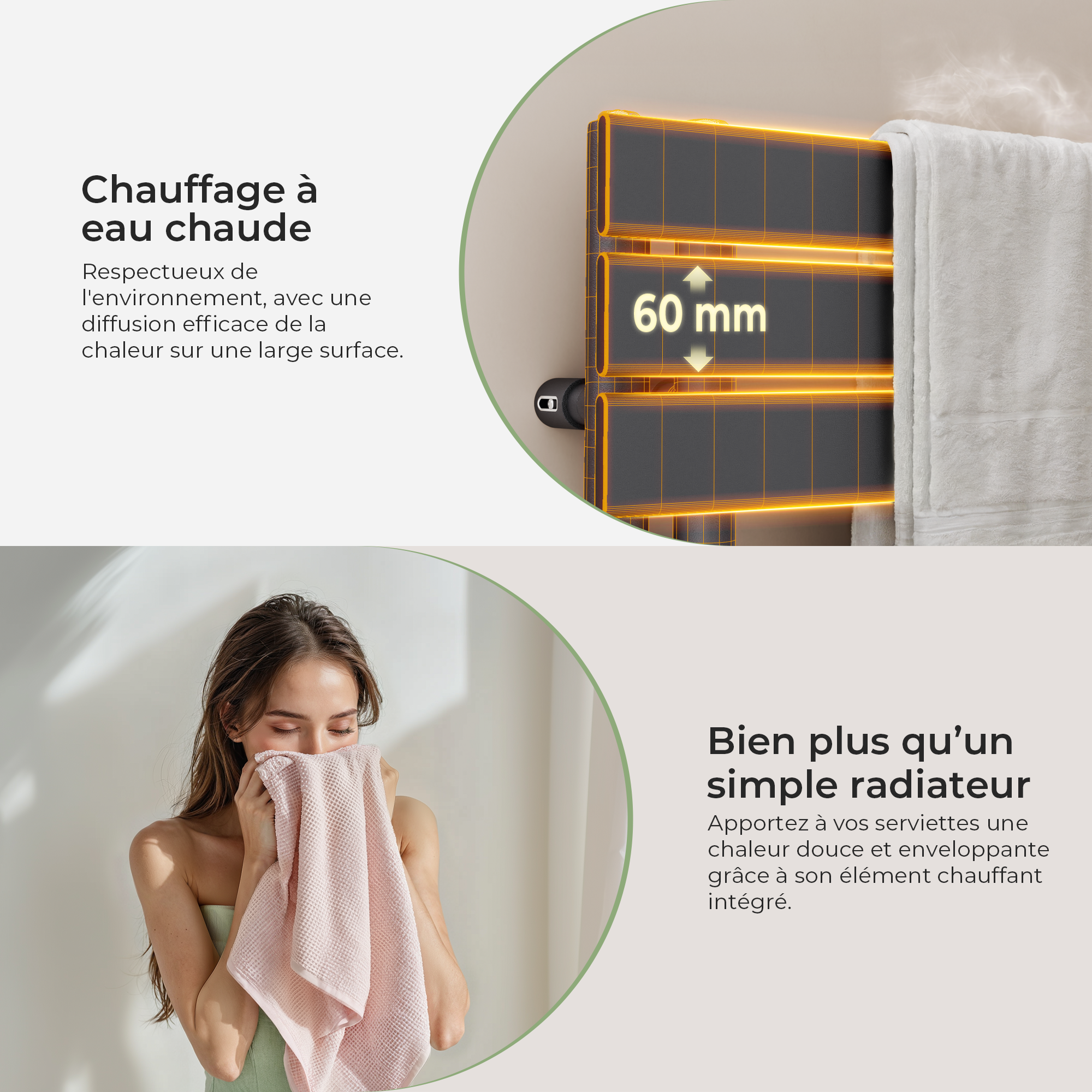 Scaldasalviette ad acqua calda Radiatore ad acqua calda in acciaio Antracite 1599x400mm 718 Watt - 2