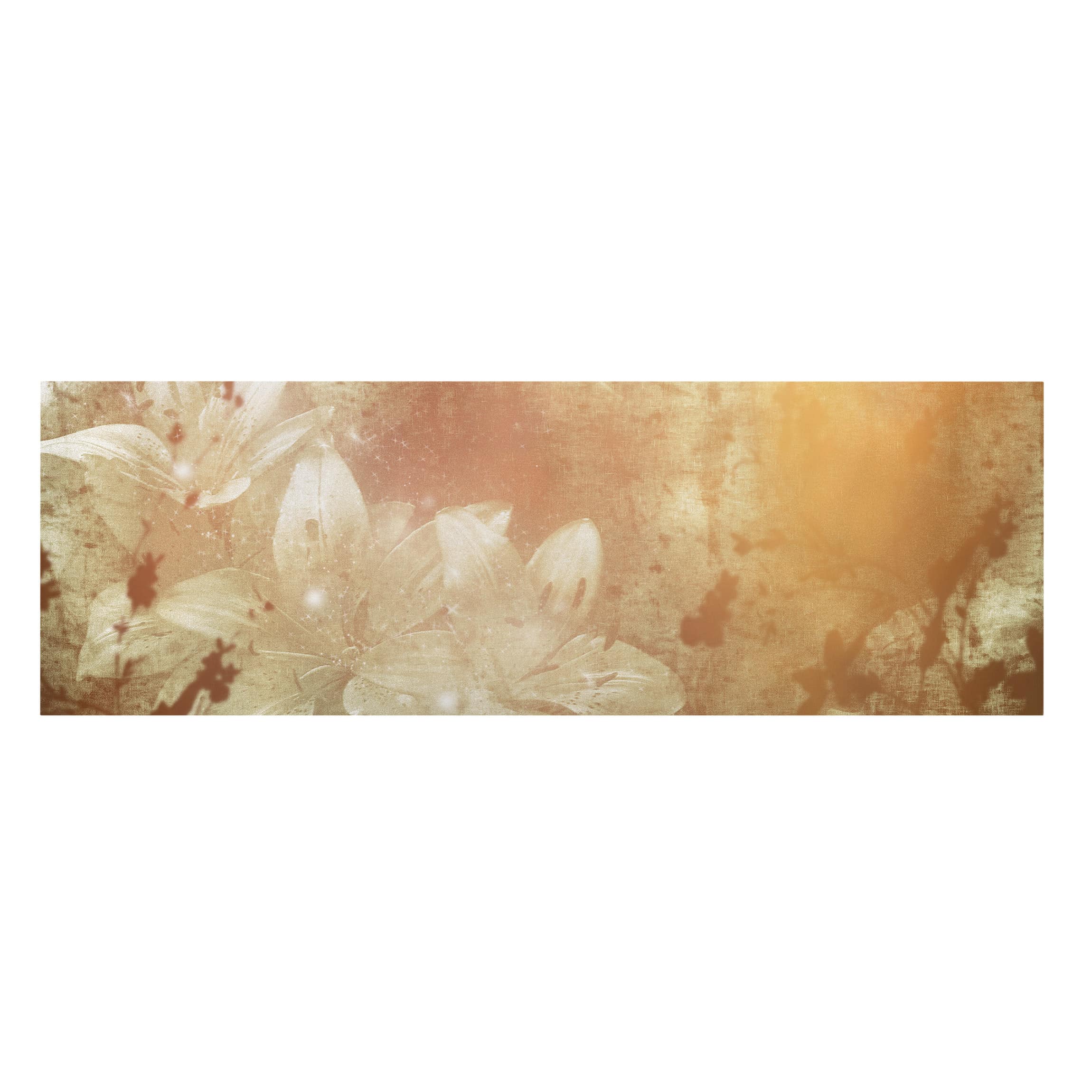 Impression sur toile tableau sur toile châssis doré botanique fleur vintage 111 cuisine chambre à coucher salon couloir 120 x 40 cm - 5