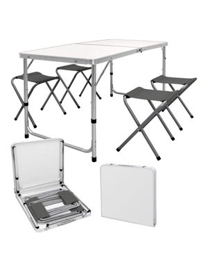 ZONERUI Piccolo tavolo pieghevole in acciaio inox, portatile, per campeggio, picnic, feste, sala da pranzo, non necessita di montaggio, robusto e piccolo tavolo pieghevole da cucina (81,3 x 40,6 cm