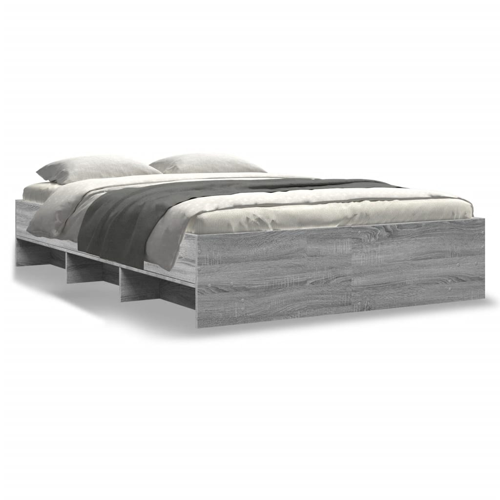 Cadre de lit sans matelas, gris, 140 × 200 cm - 2