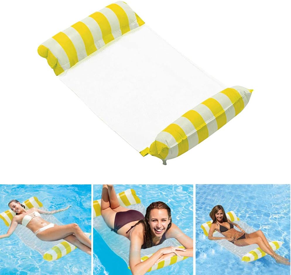 Hamac Gonflable 4 En 1 Piscine - Lit Flottant Premium Bleu Pour Adultes, Plage & Été