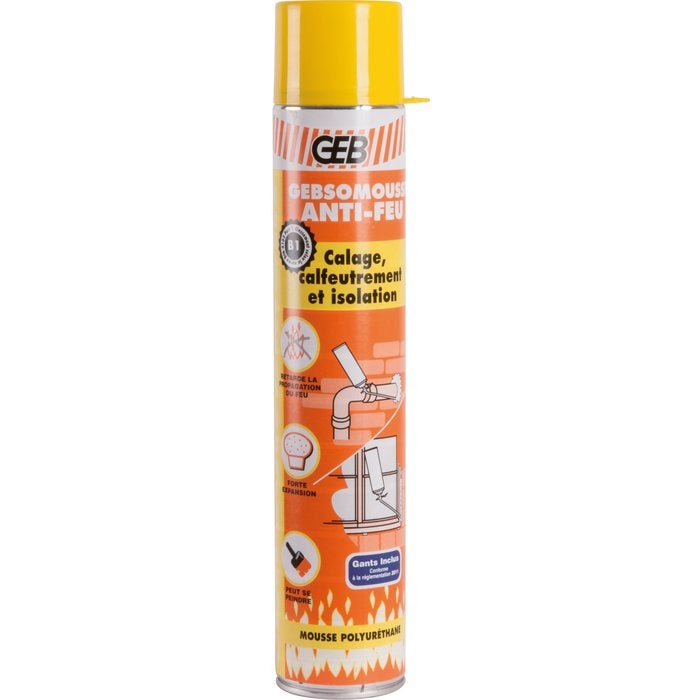 Mousse polyuréthane - Gebsomousse - GEB - Résistante au feu - 500 ml - 3