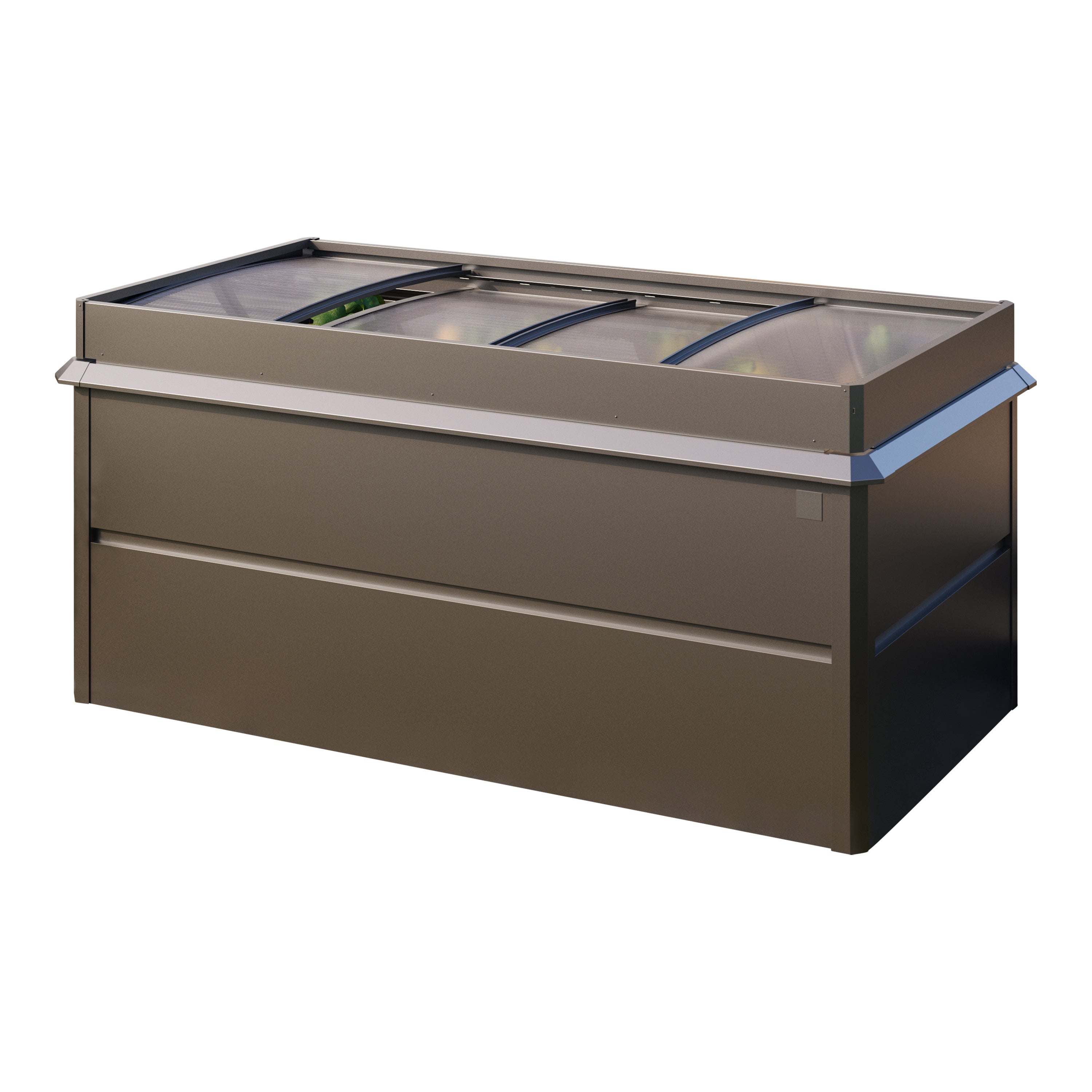 200 x 100 x 77 cm Grzadka podwyzszona, stal, Antracyt metaliczny, z ochrona przed slimakami i inspektem ogrodowym