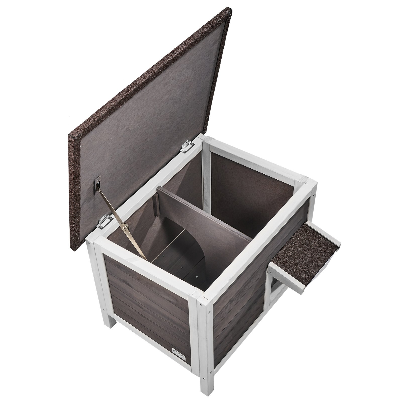 Abrigo de Exterior Isolado para Gatos SucceBuy, Casinha Resistente às Intempéries com Telhado Articulado e Entradas em PVC, Espaçosa Multi-Gatos - 9