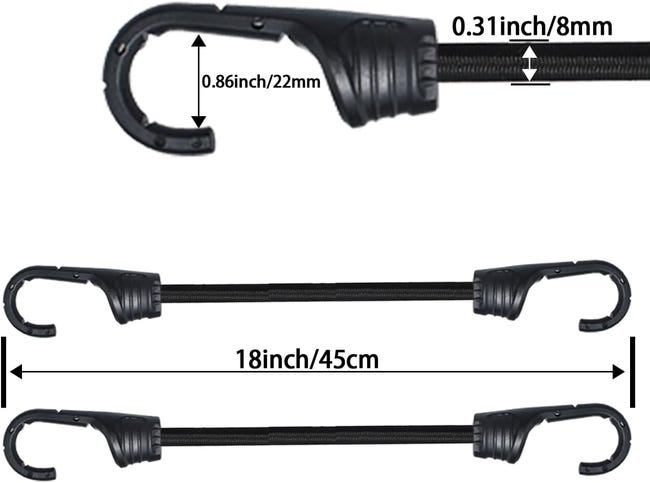 Lot de 4 tendeurs élastiques de 61 cm avec deux crochets, lot Lot de 4 tendeurs élastiques de 61 cm avec deux crochets, lot