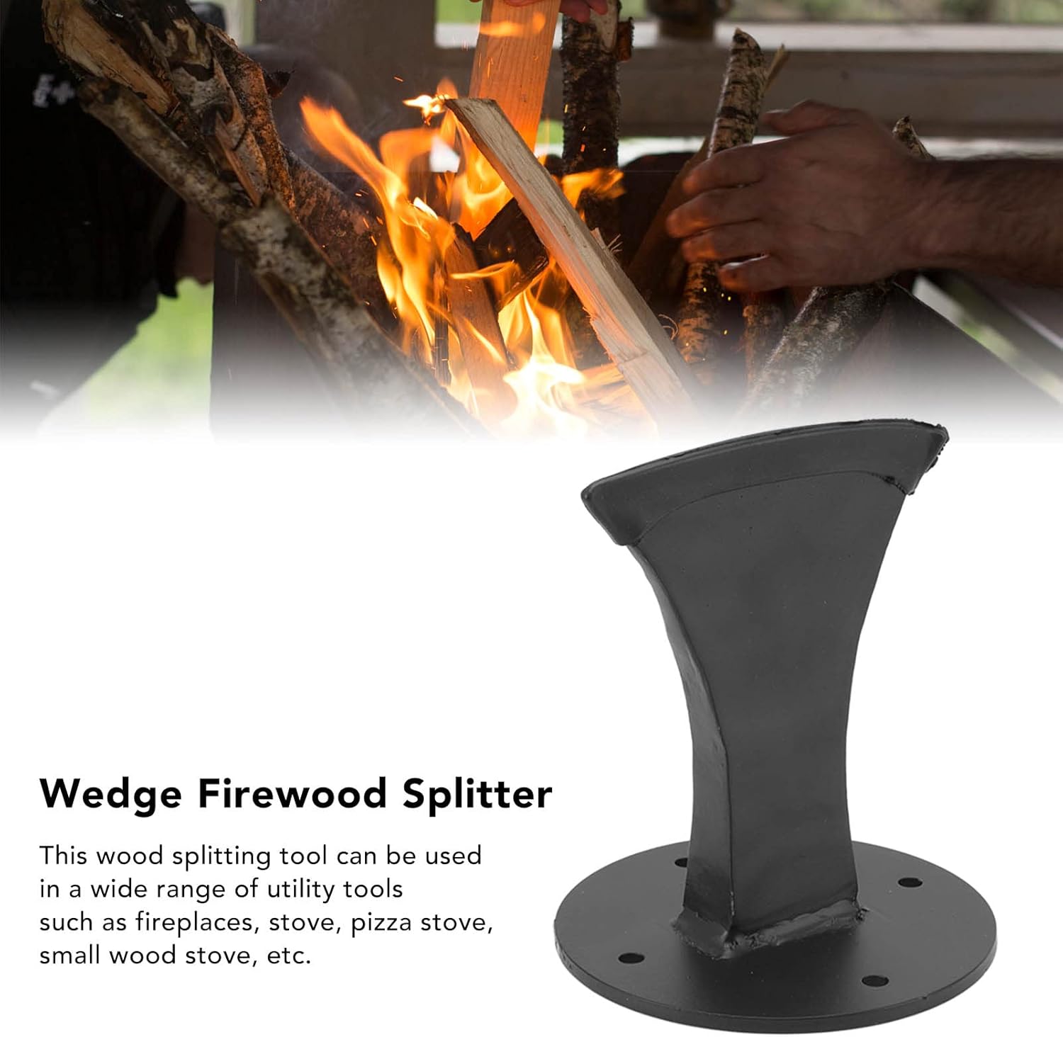 Fendeur de bois, coin fendeur de bois, fendeur de bois robuste, pour fendre le bois manuellement, petit poêle à bois, petite cheminée - 3
