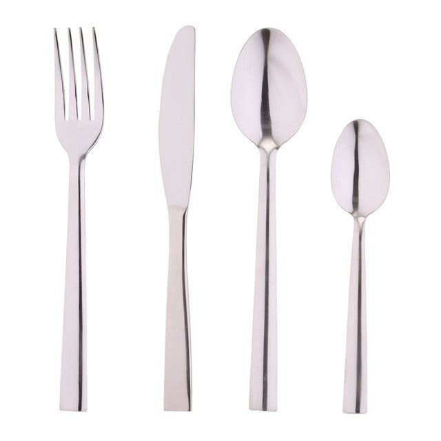 Set 24pcs de cubertería en acero inoxidable plateado