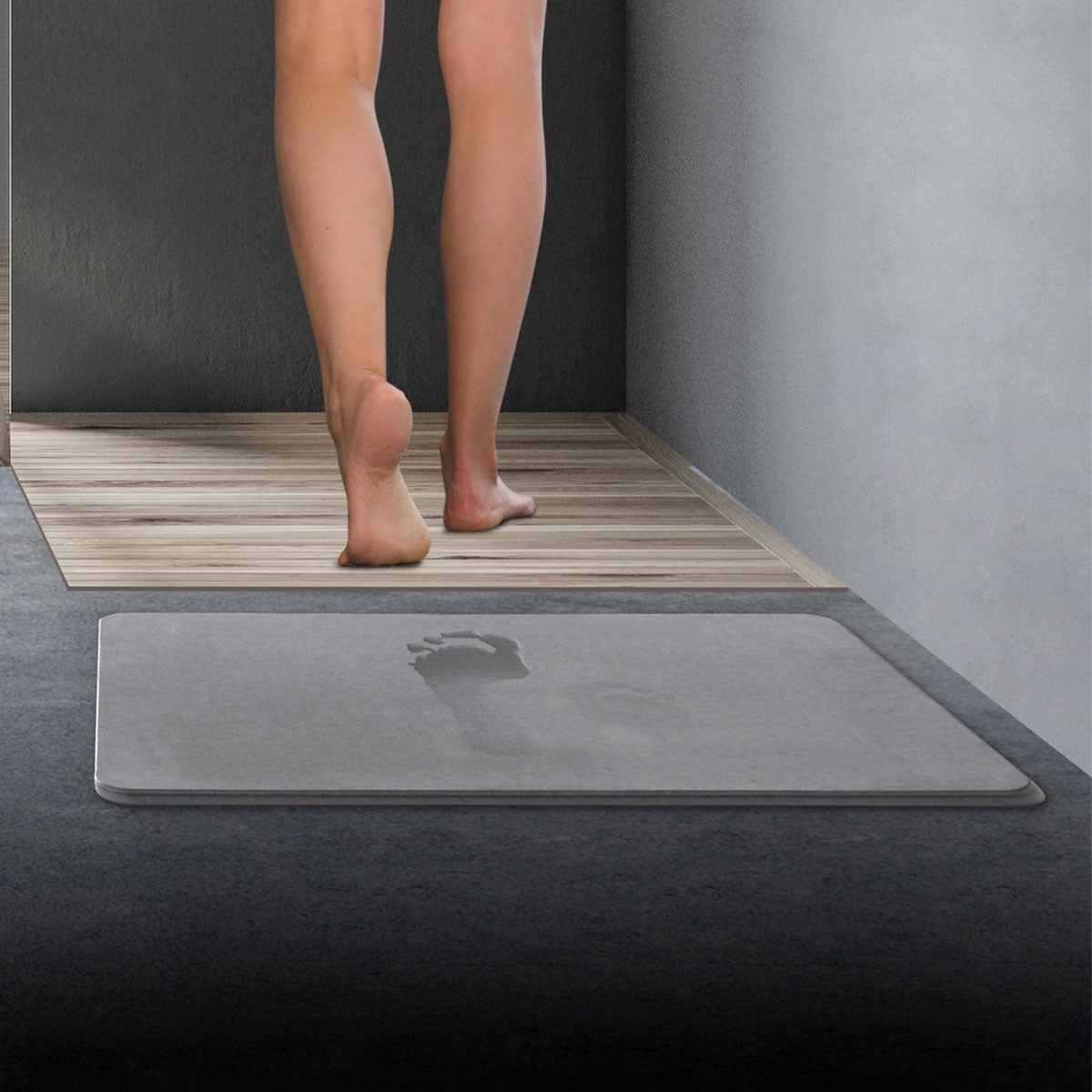 Tapis diatomite 39x60cm gris - 5five - 2