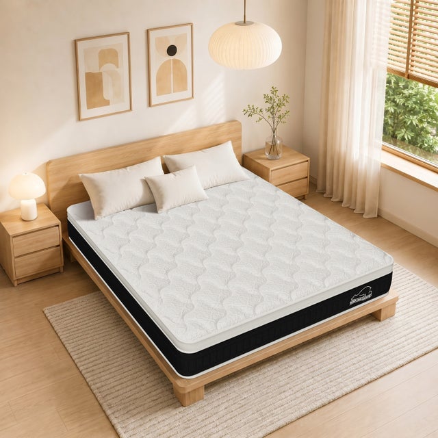 Colchão Híbrido de 25 cm com Molas Ensacadas de 7 Zonas, Firmeza Média (H3), Espuma de Memória, Suporte Reforçado nas Bordas, Certificação OEKO-TEX